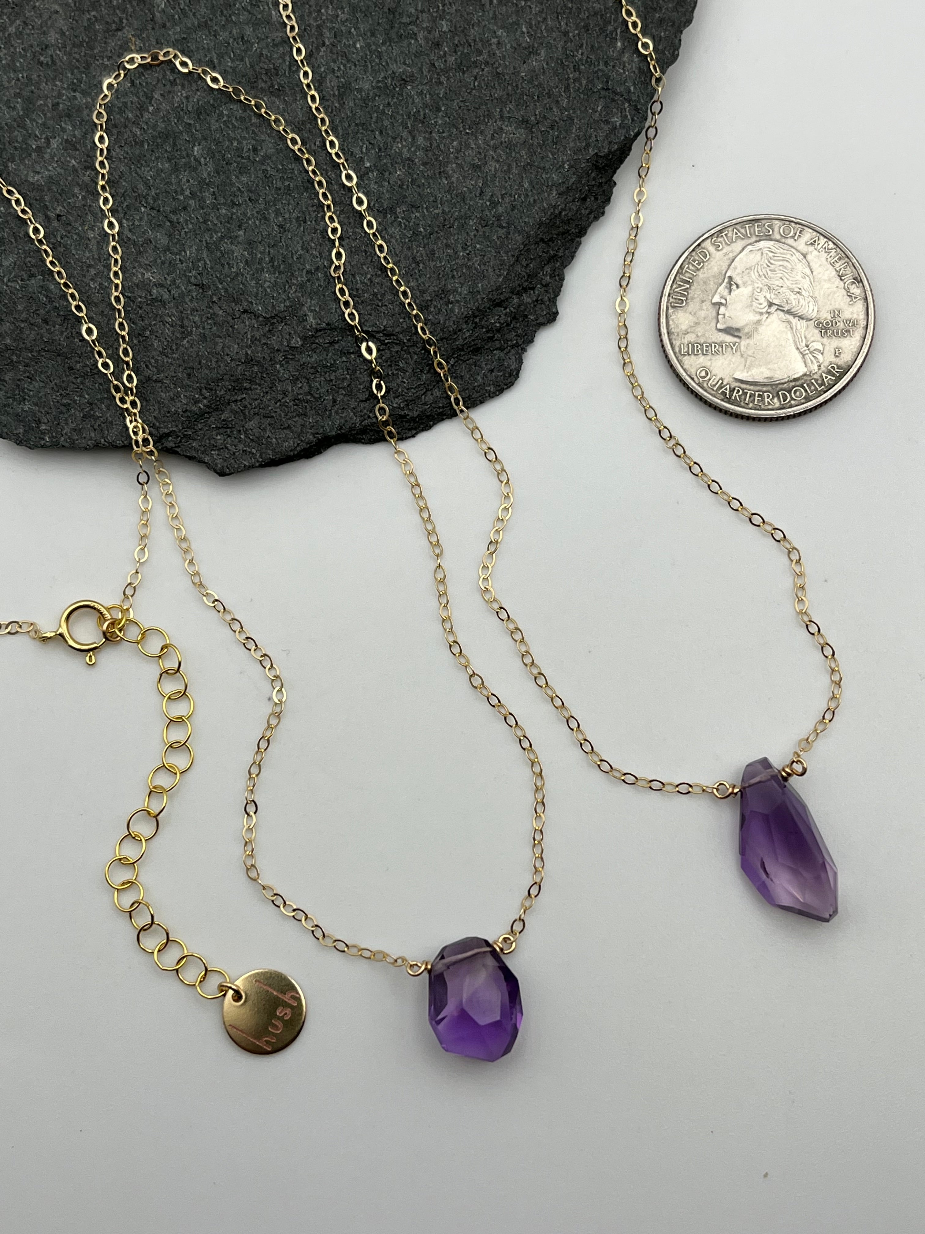 •STRAY• faceted ametrine + gold necklace