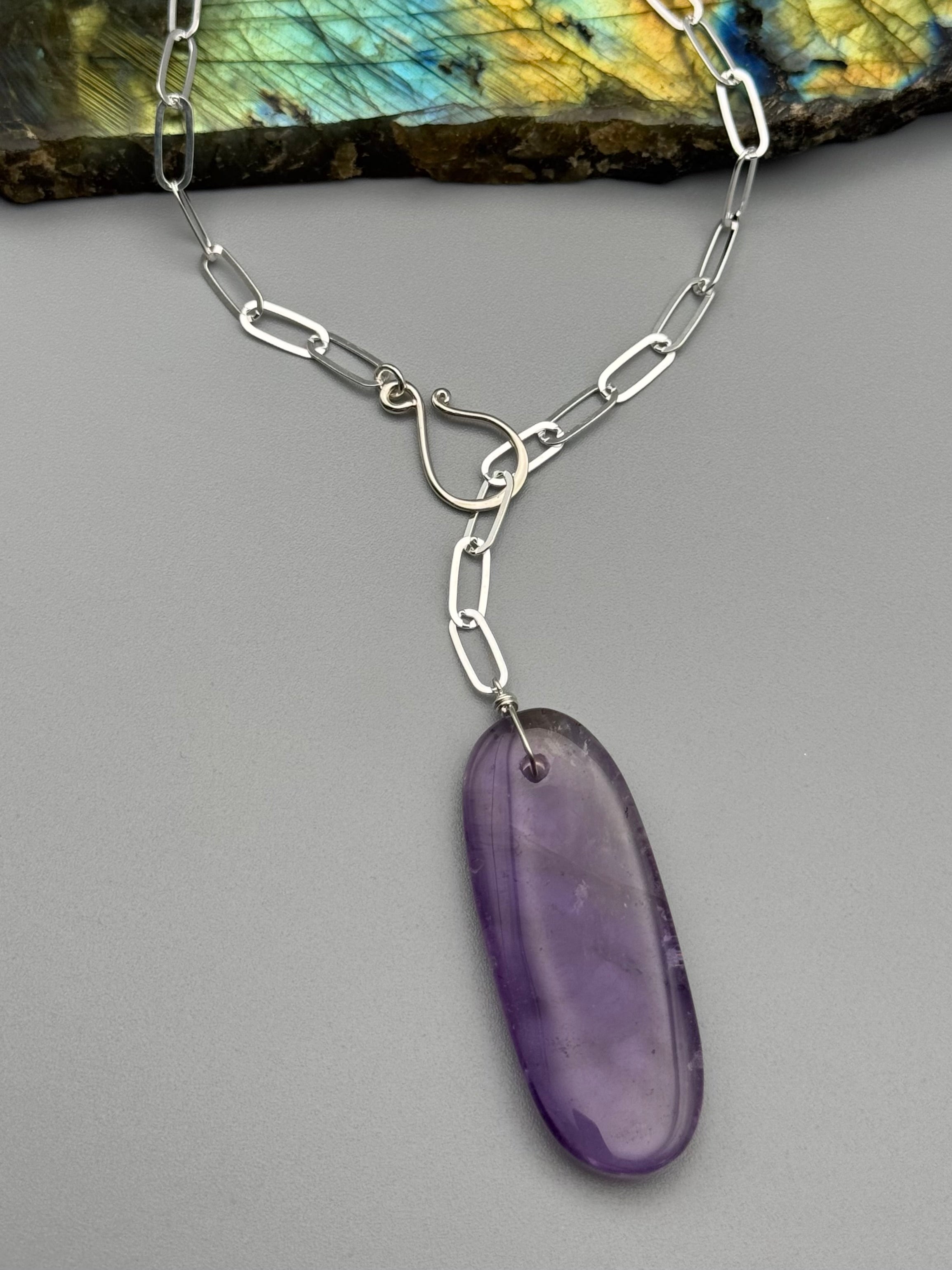 •LINKED• ametrine + silver necklace (ADJ to 19")