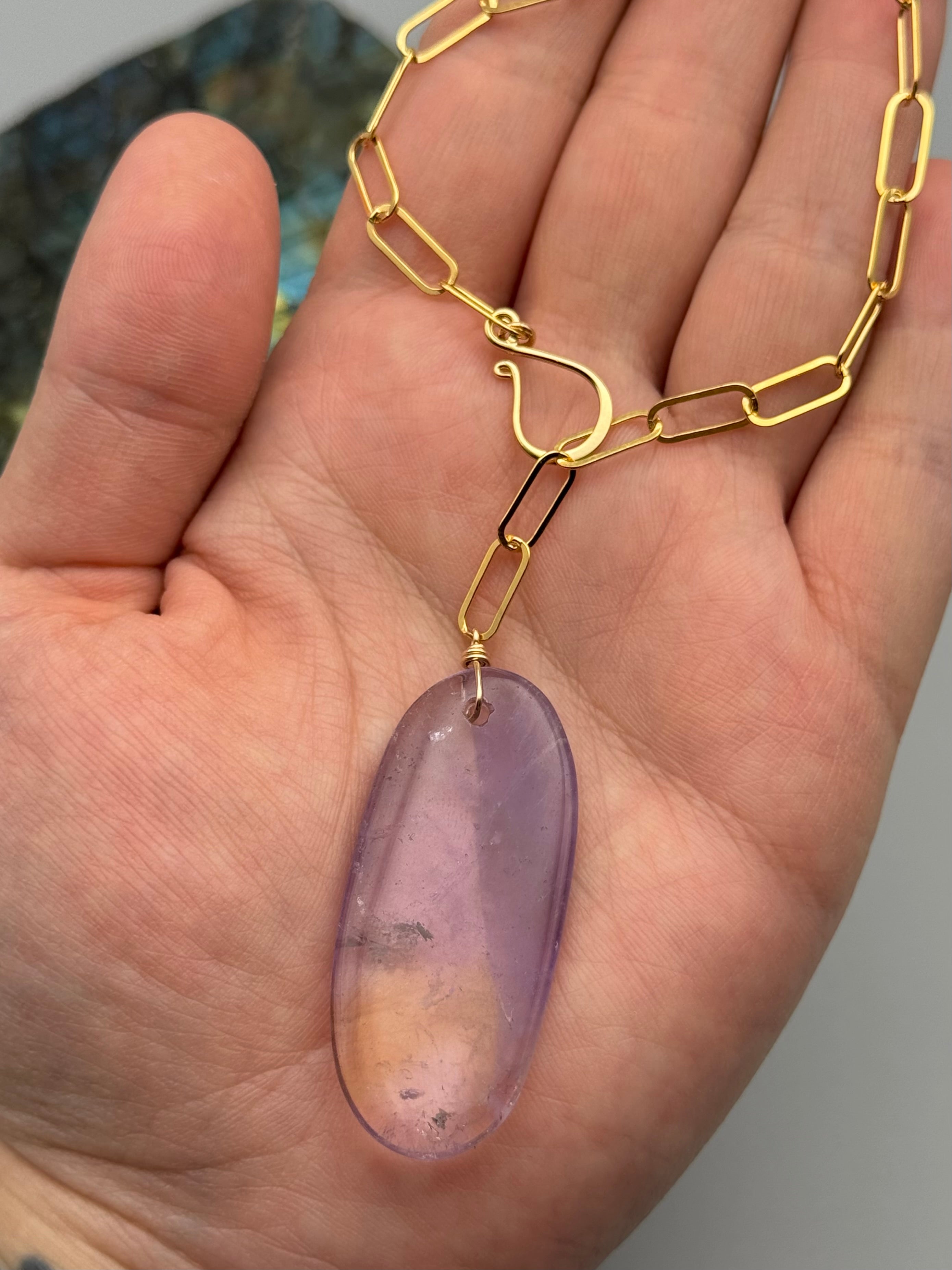 •LINKED• ametrine + gold necklace (ADJ to 19")