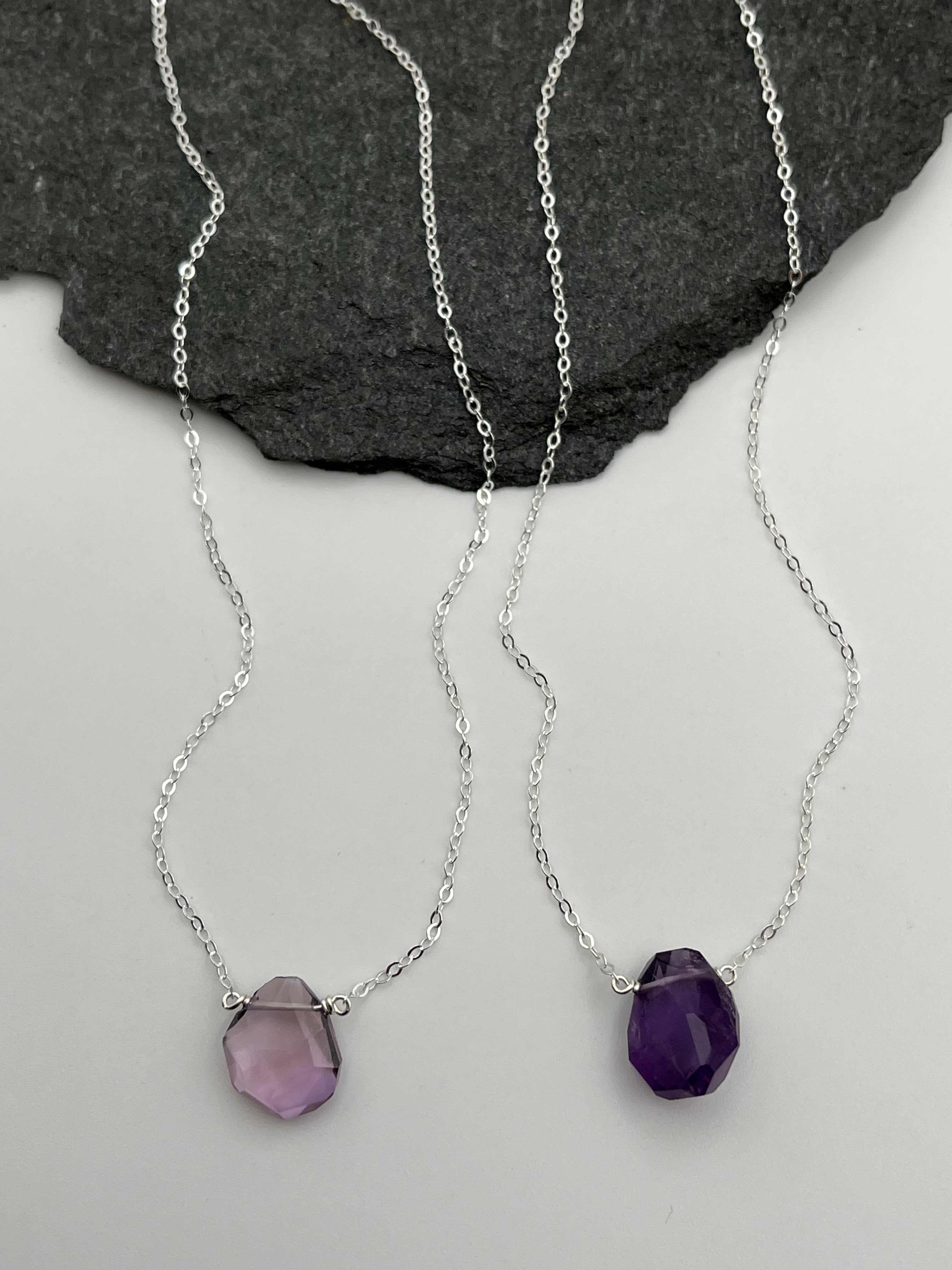 •STRAY• faceted ametrine + silver necklace