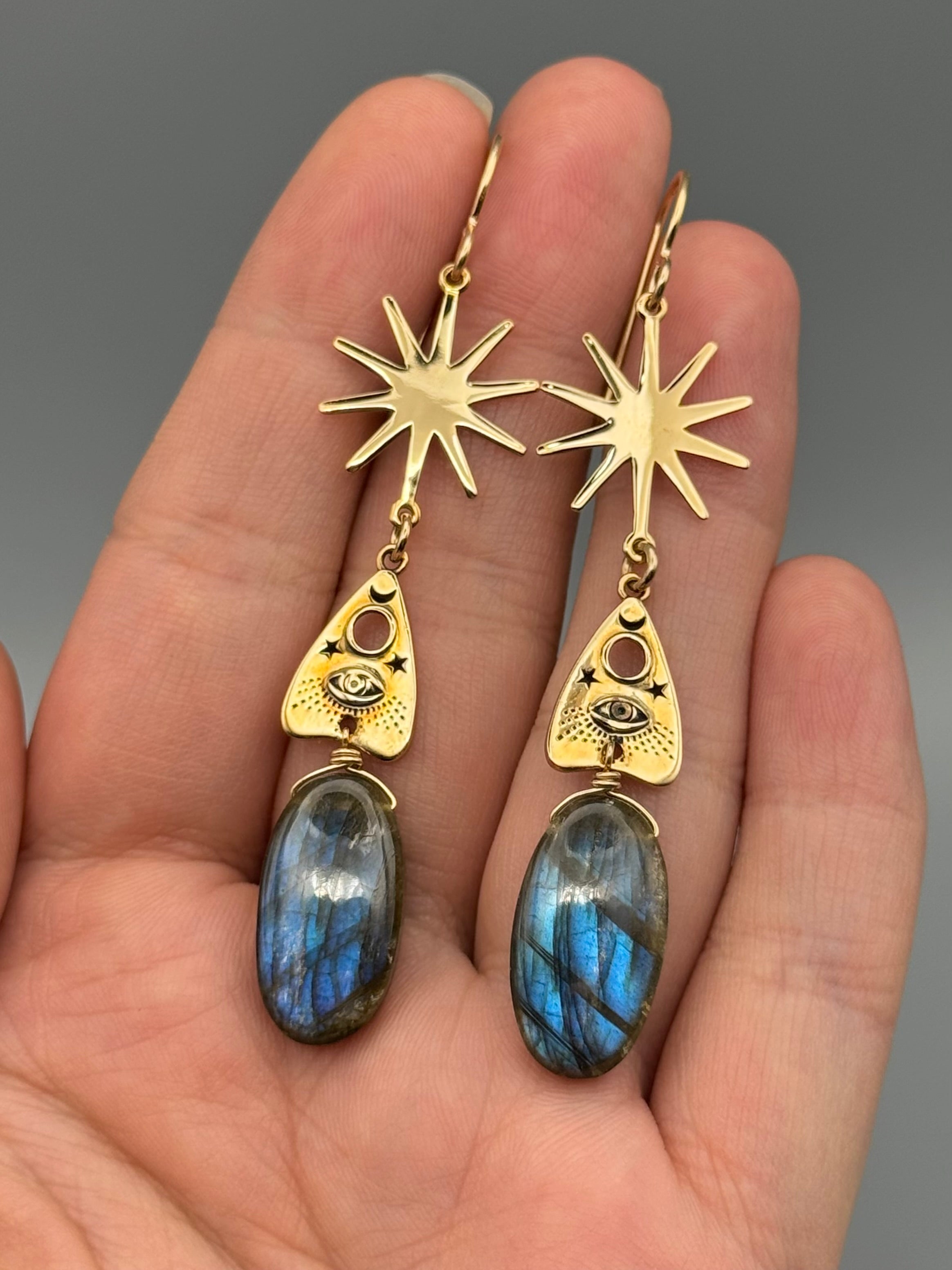 •OUIJA• labradorite + gold earrings