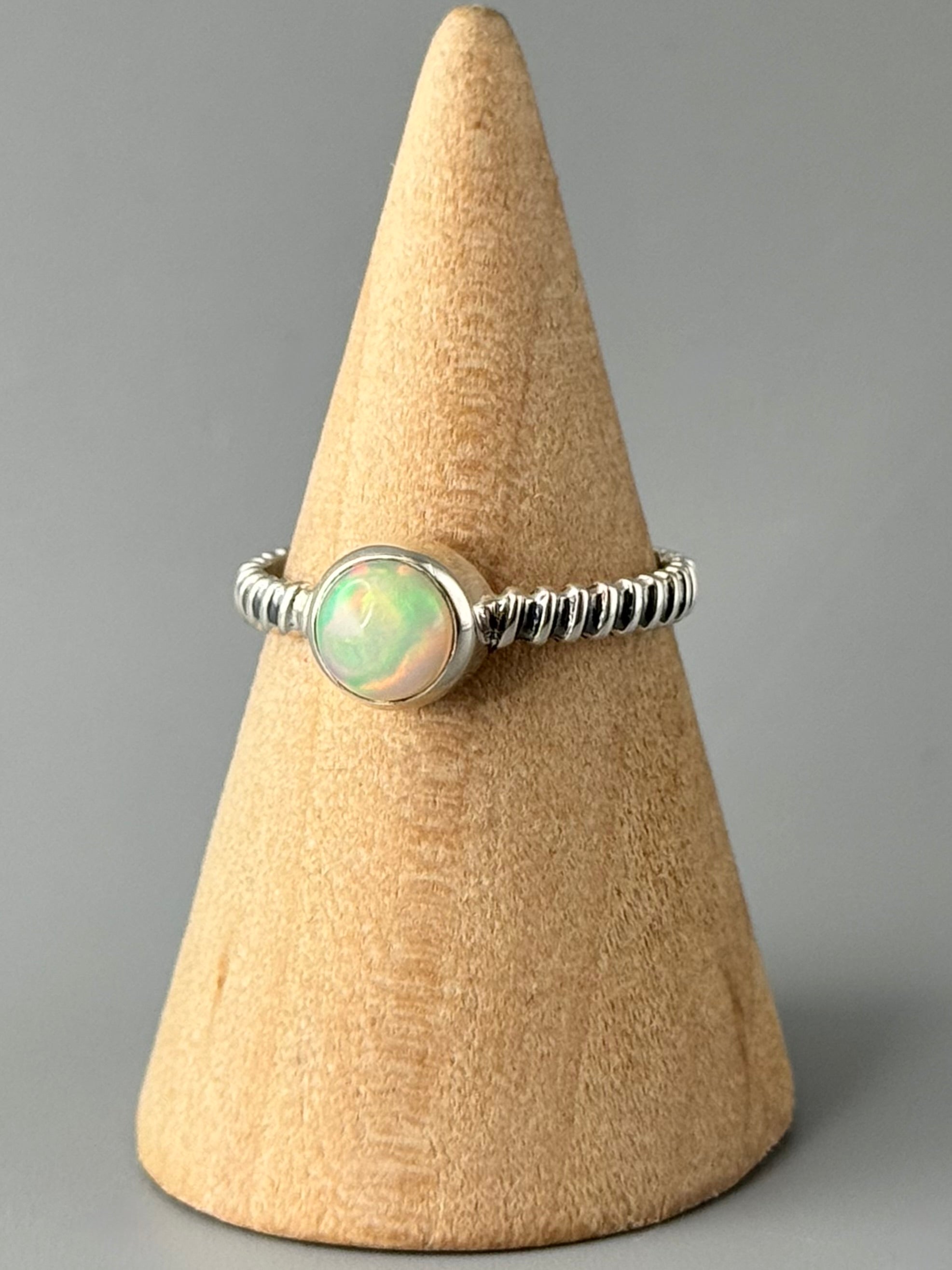 •ETHIOPIAN OPAL - TWISTED• sterling silver ring (various sizes)