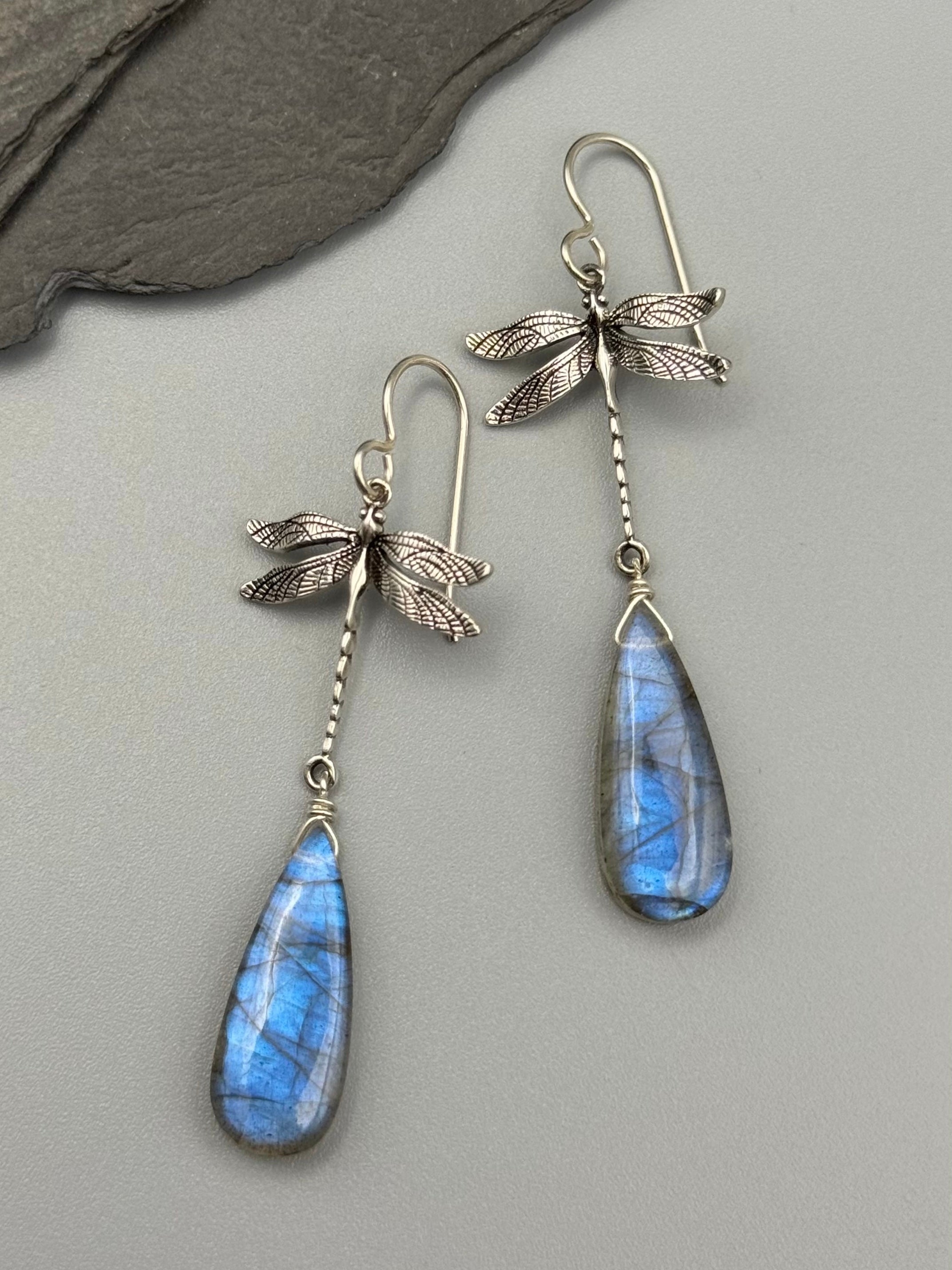 •ODONATA• labradorite + silver earrings