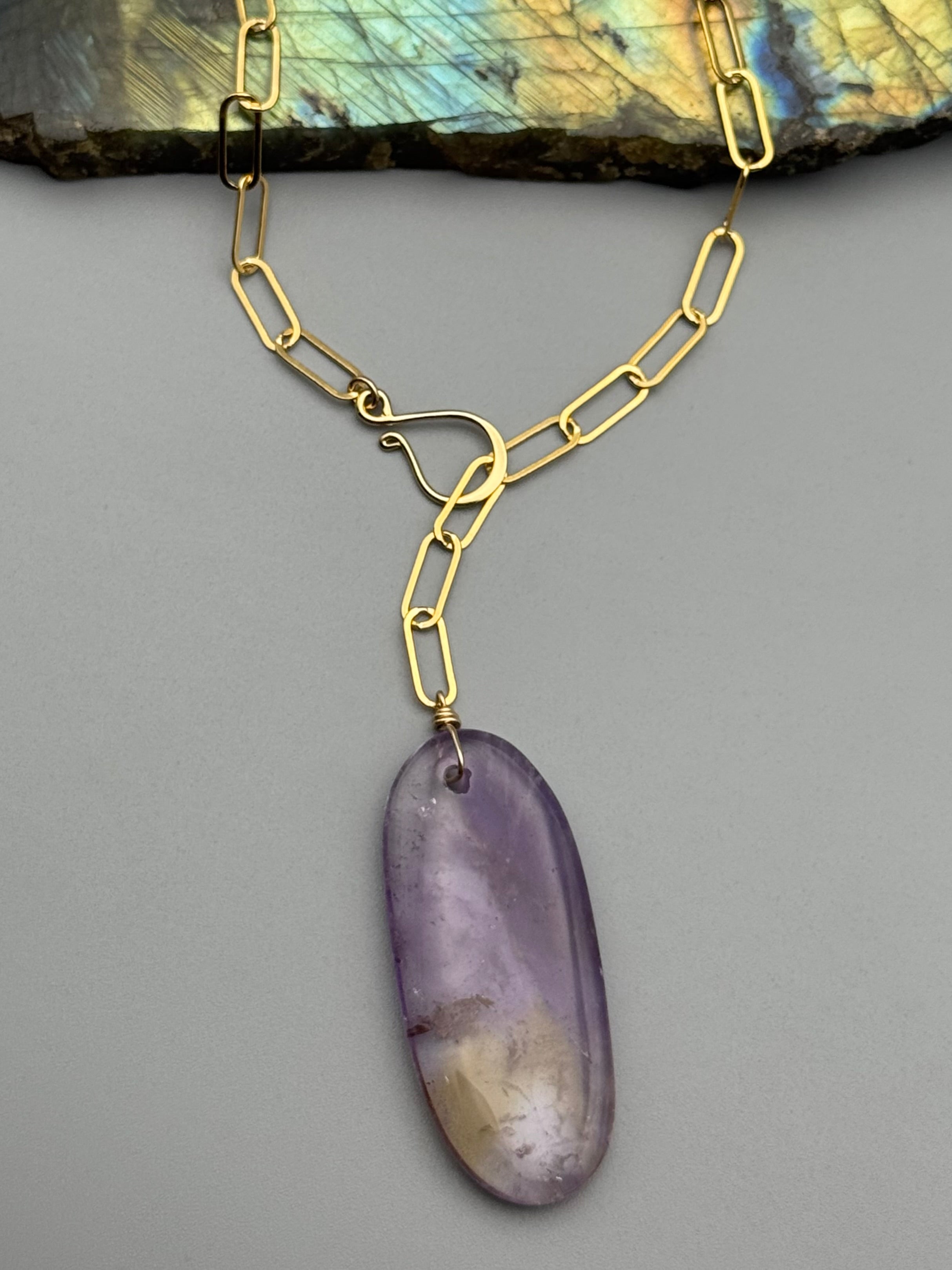 •LINKED• ametrine + gold necklace (ADJ to 19")