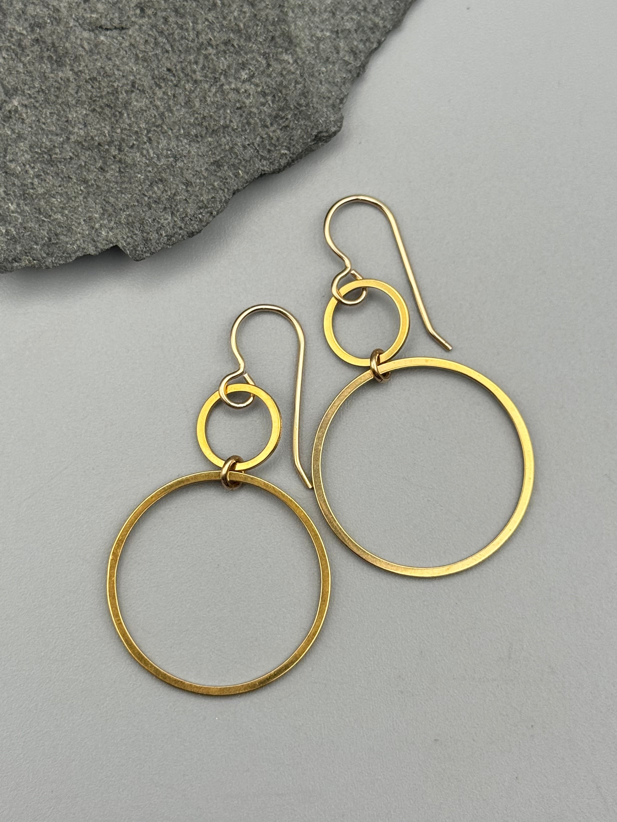 •EQUA-ORBIT EXTRA SMALL• gold dangle earrings