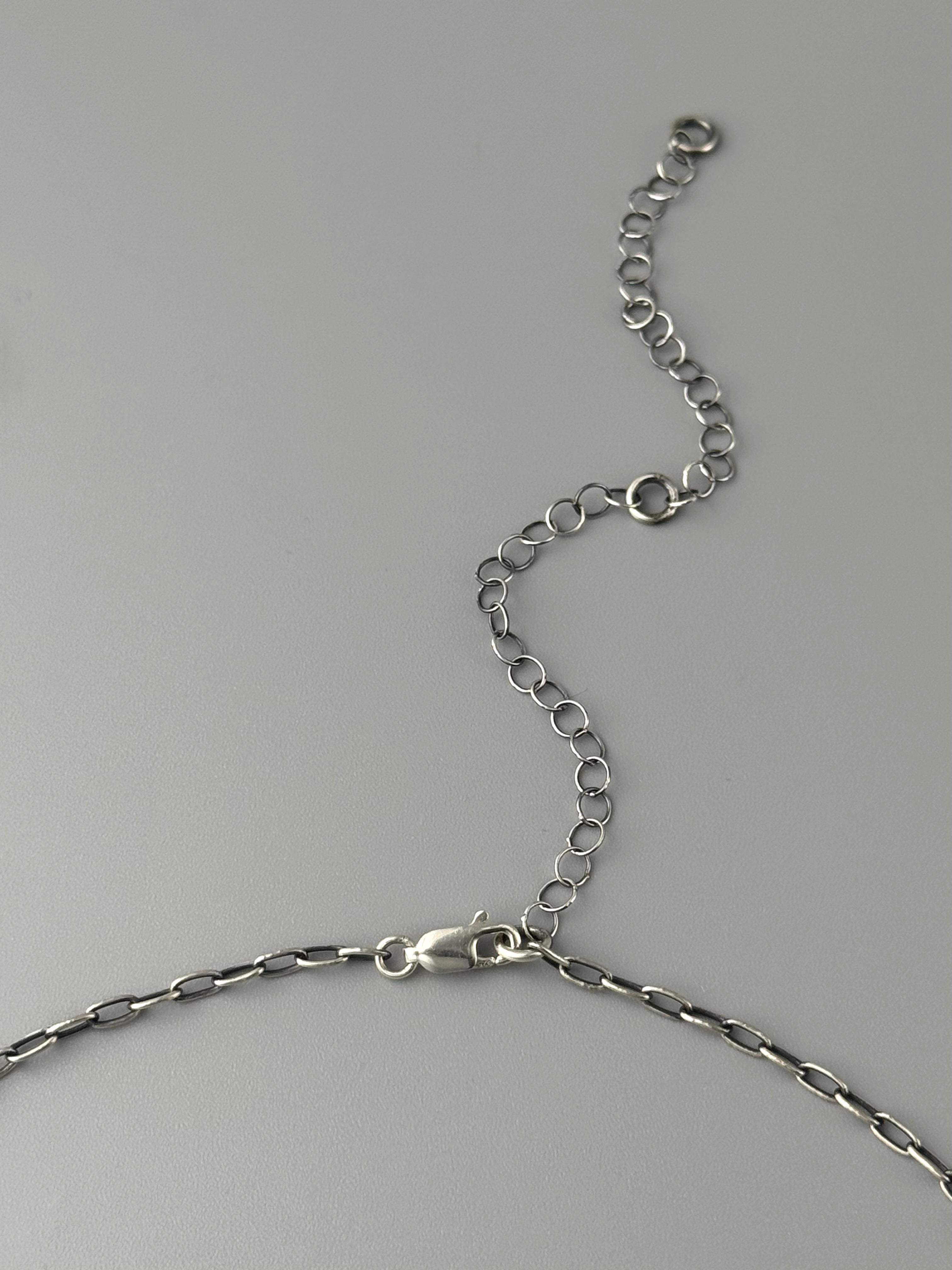 •GROUNDED IN POWER• hypersthene + silver cuff necklace (16" - 20" long)