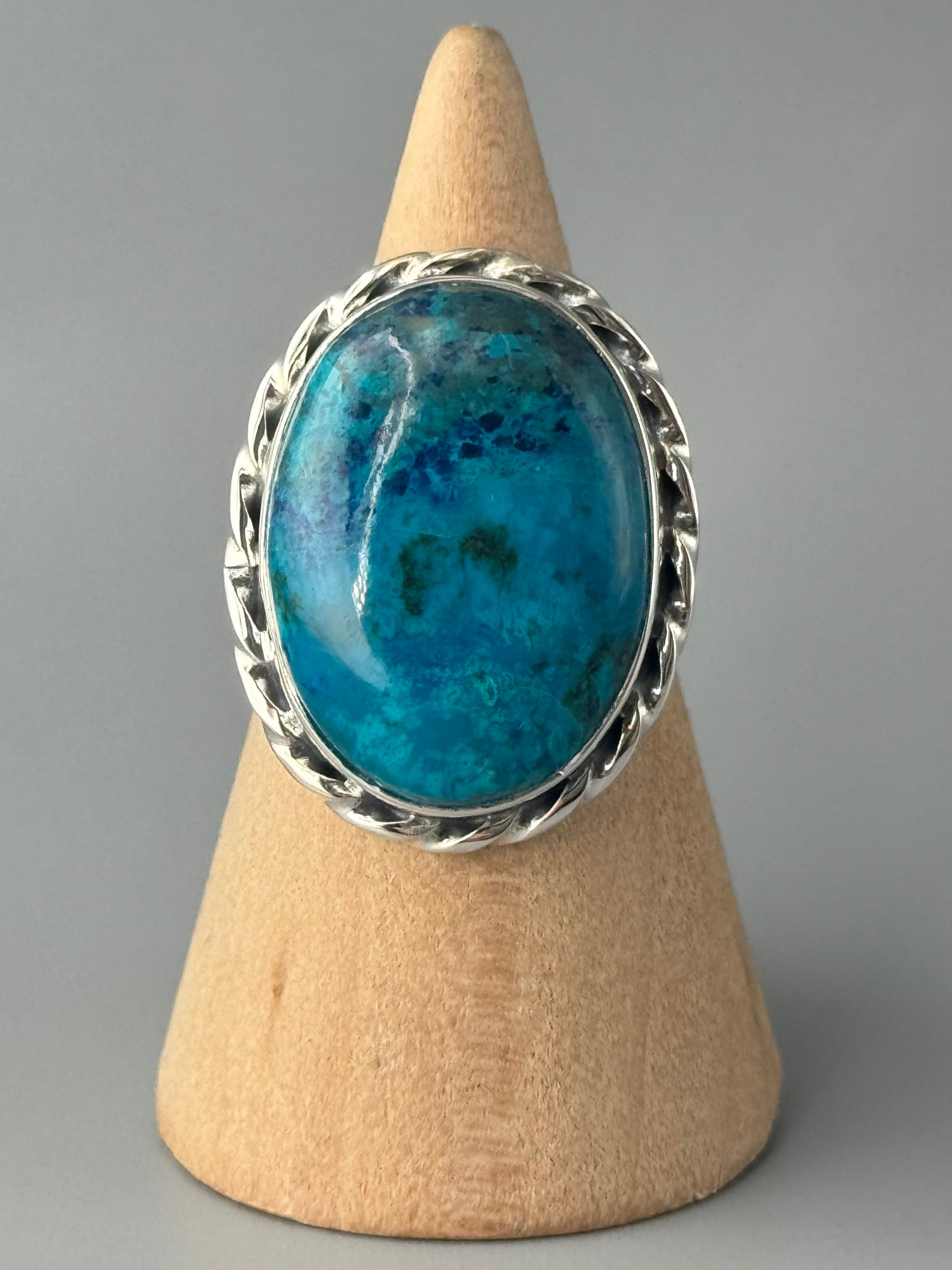 •SHATTUCKITE - TWINE OVAL• sterling silver ring (size 7)