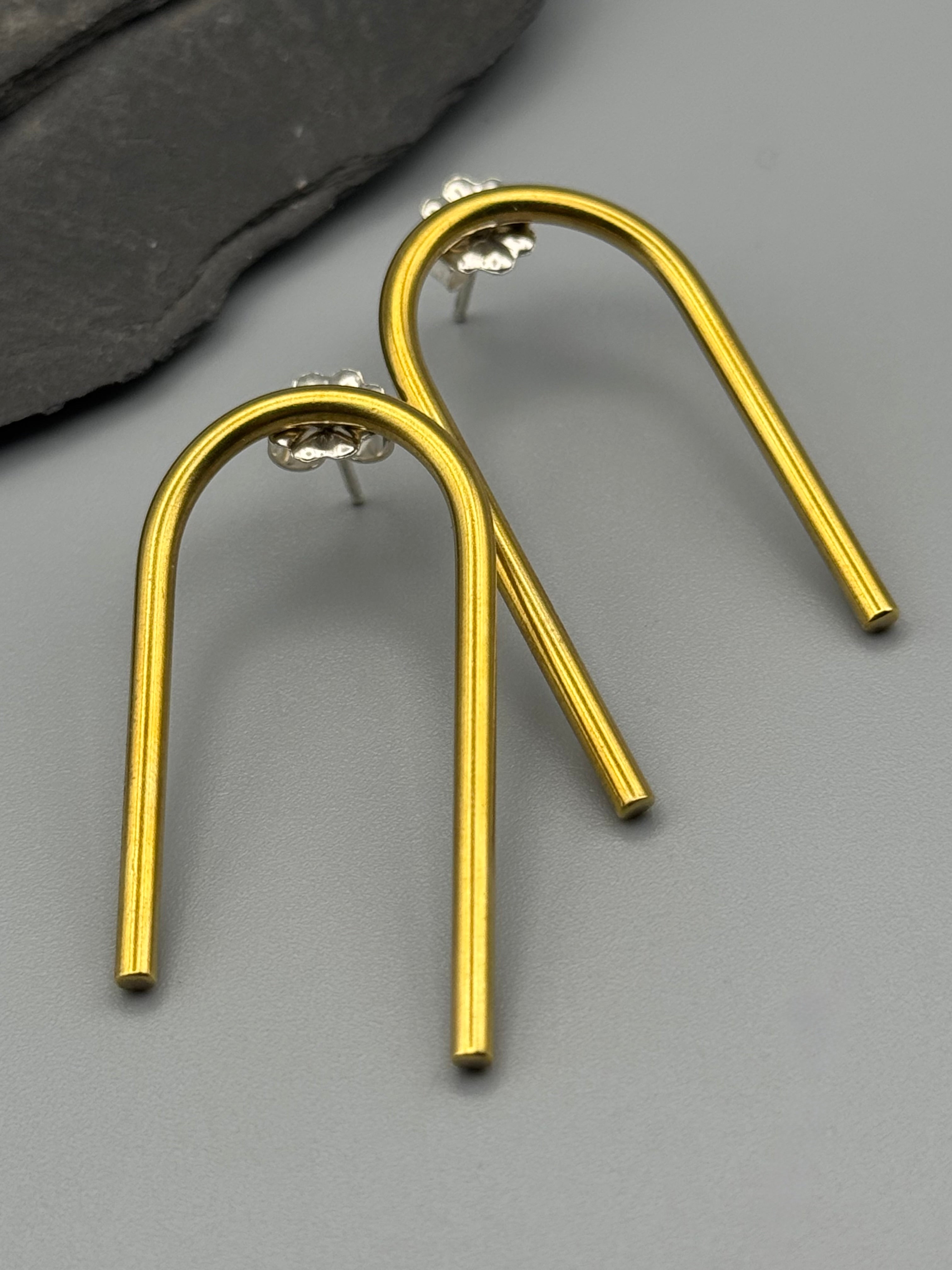 •ARCHES• brass post earrings
