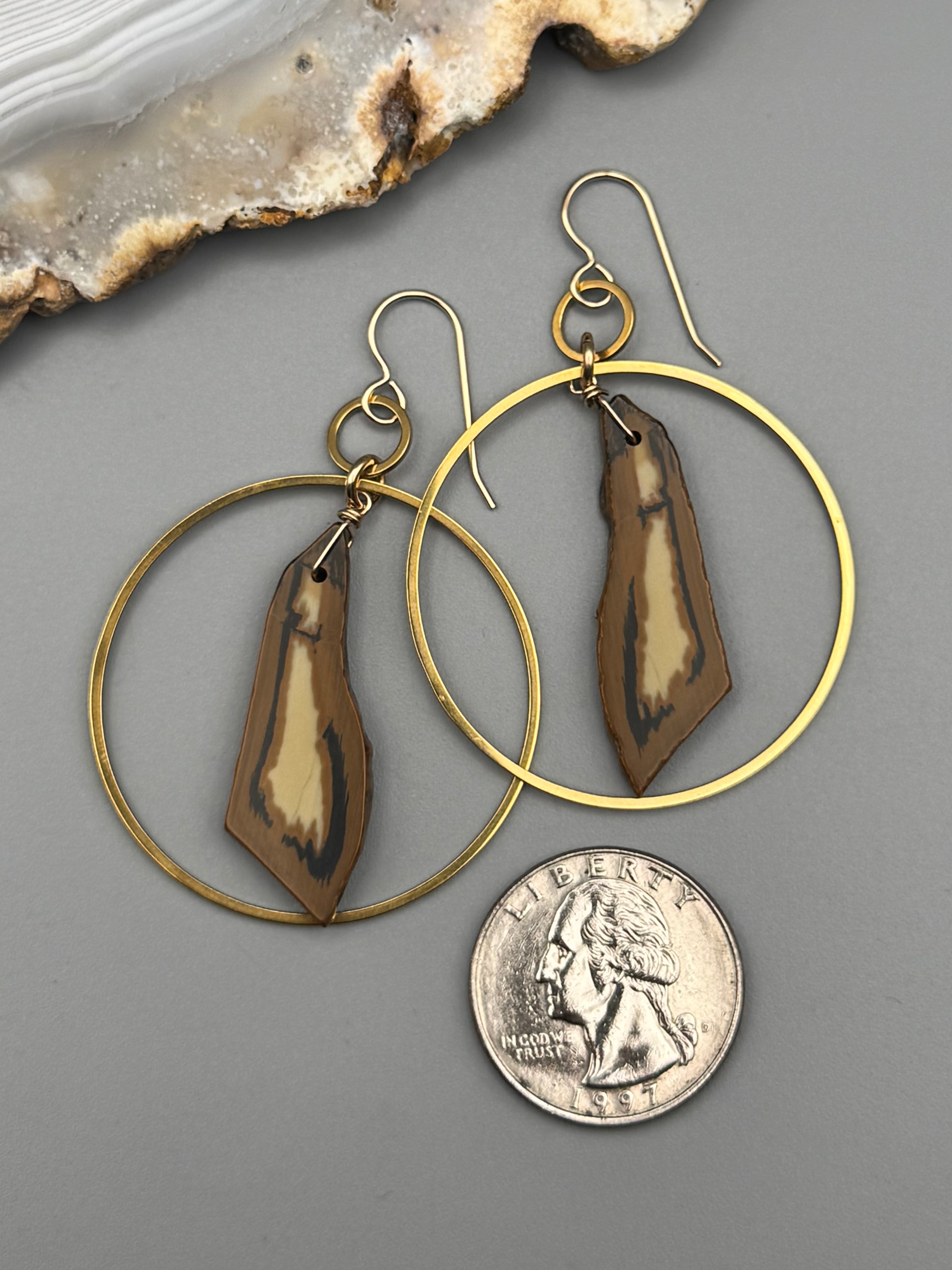 •EQUA-LUNA• jasper + gold earrings