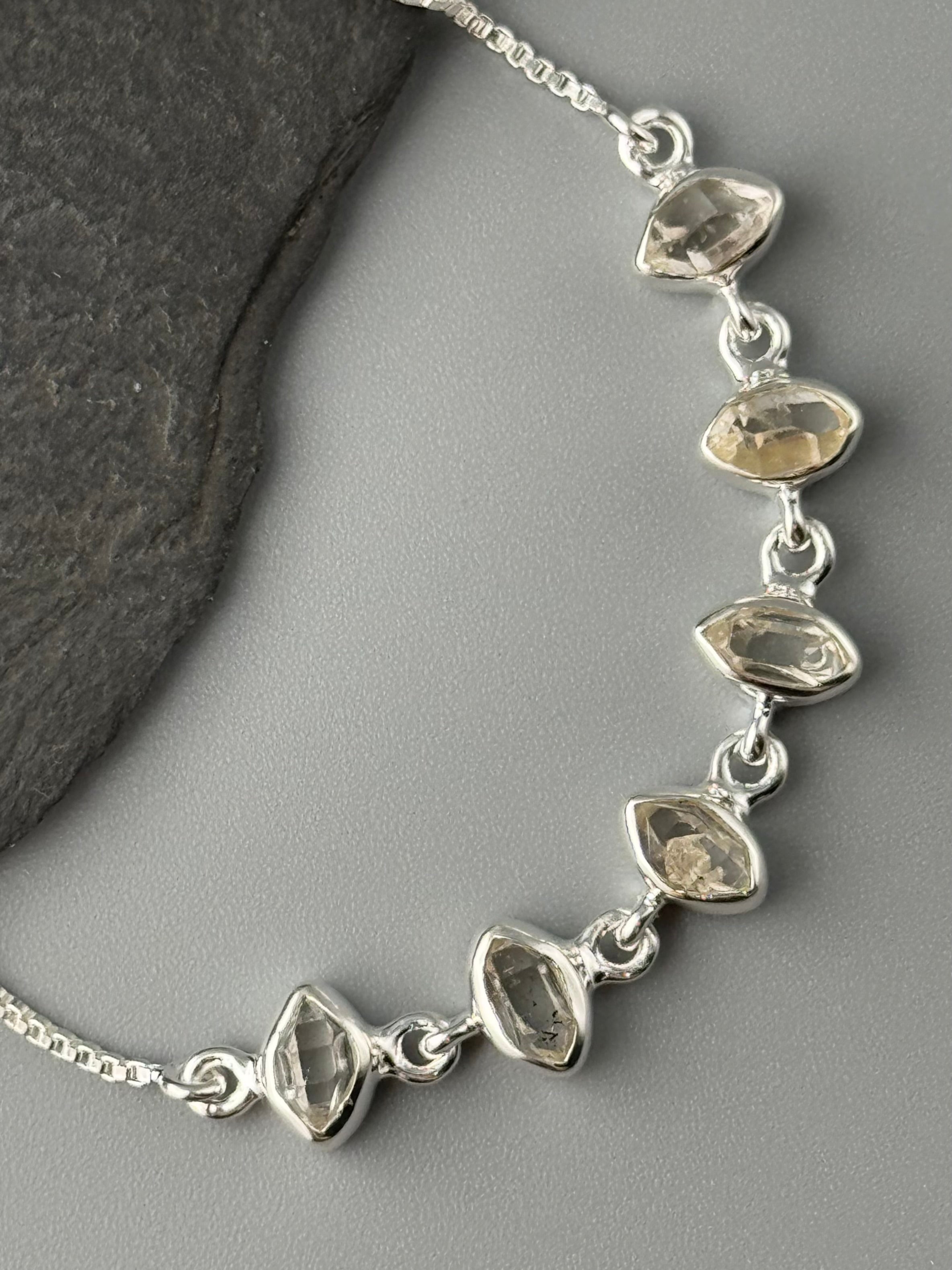 •HERKIMER DIAMOND• silver bolo bracelet (adj up to 9")