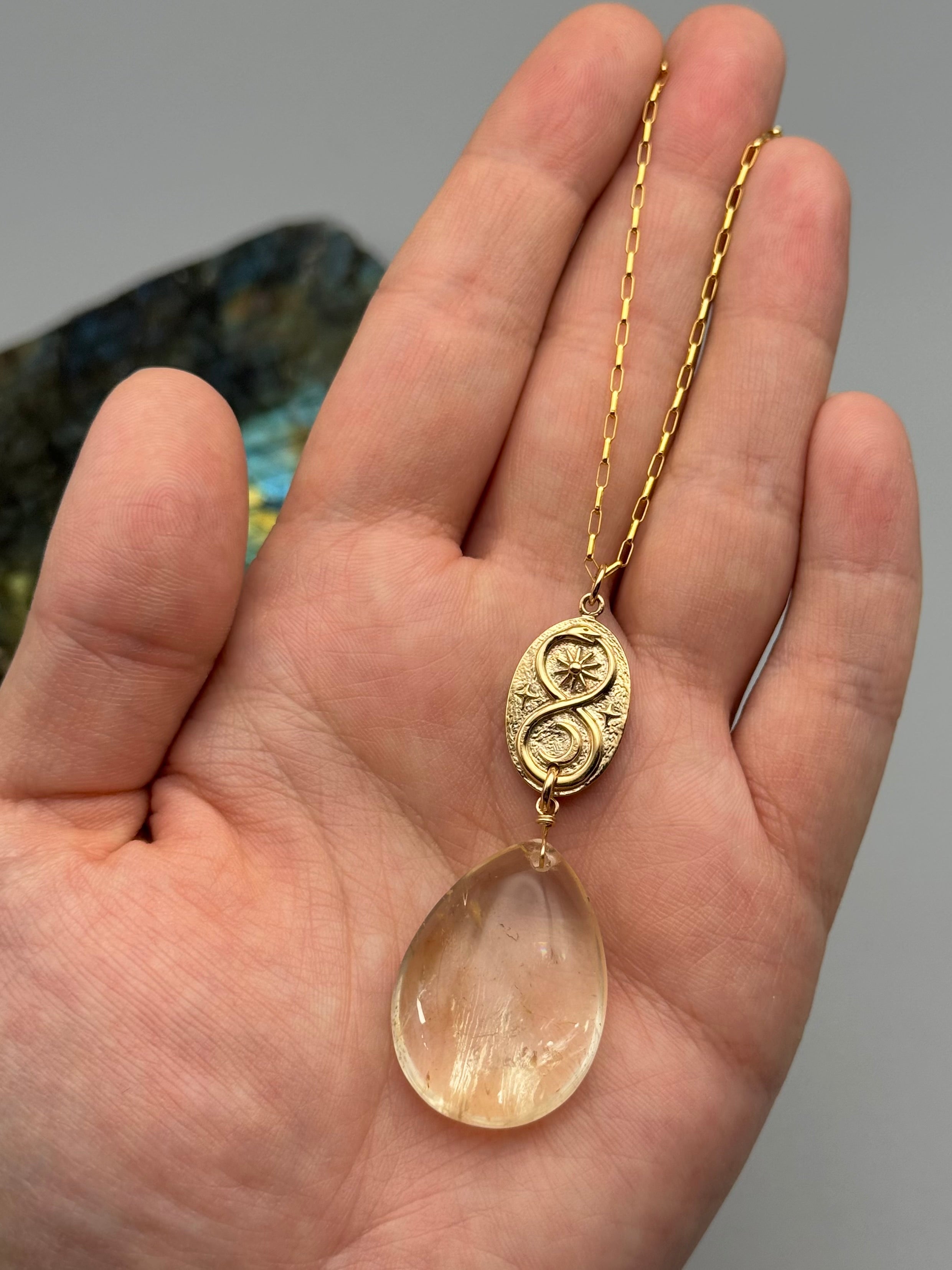 •NĀGA• citrine + gold necklace (18"-20" long)
