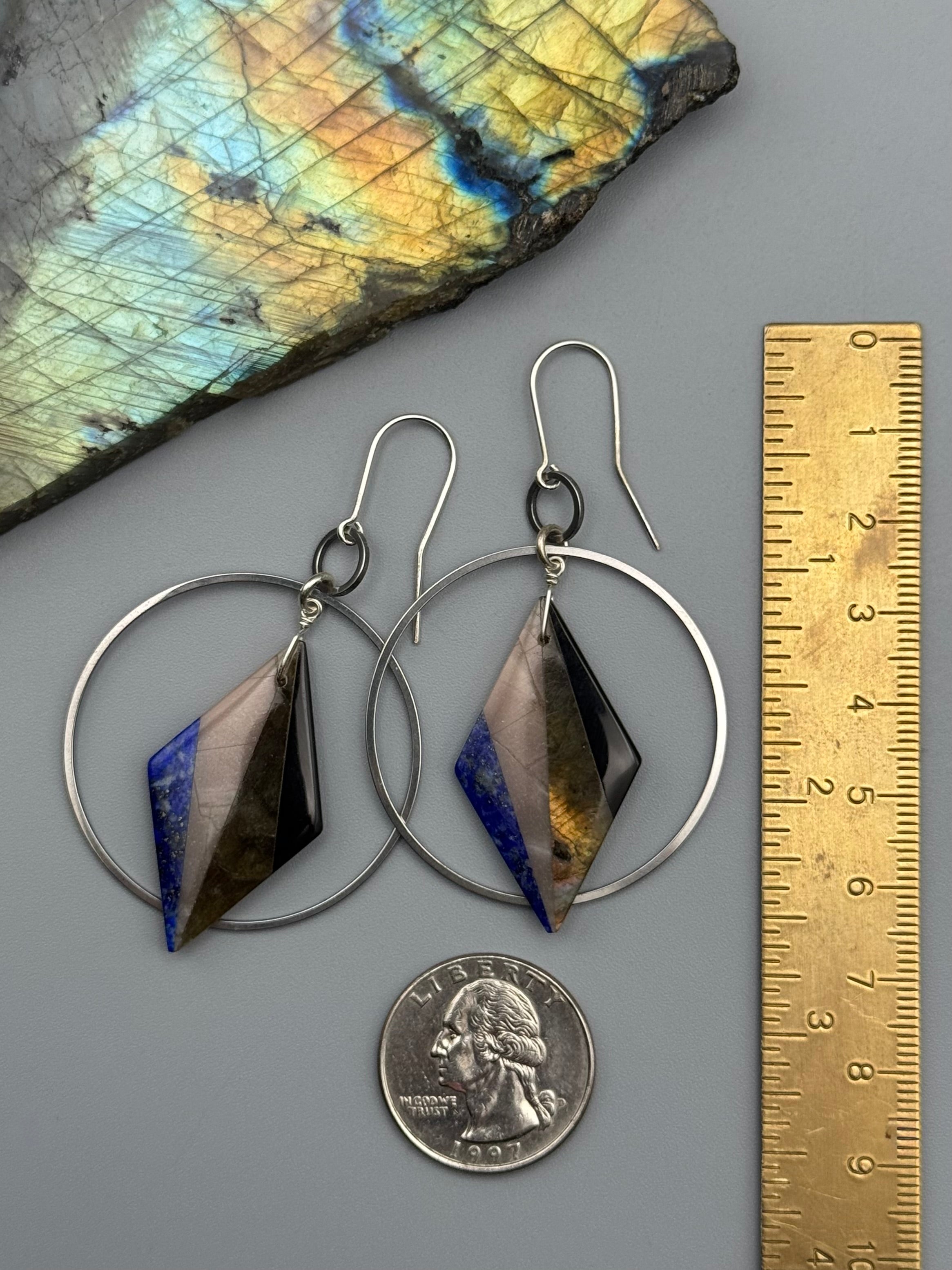 •EQUA ORBIT• intarsia + silver earrings