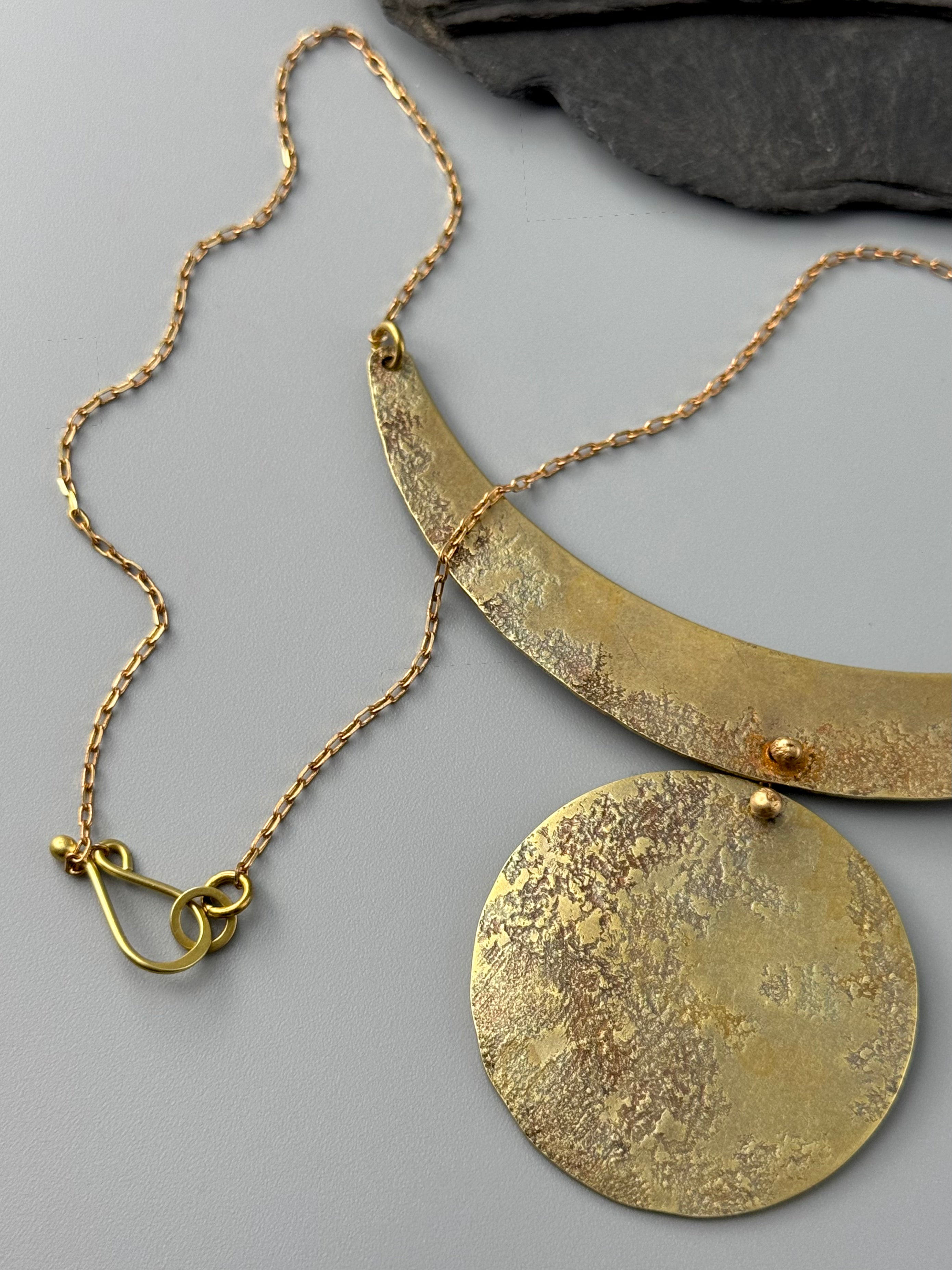 •CHARON• brass necklace (20" long + 2" drop)
