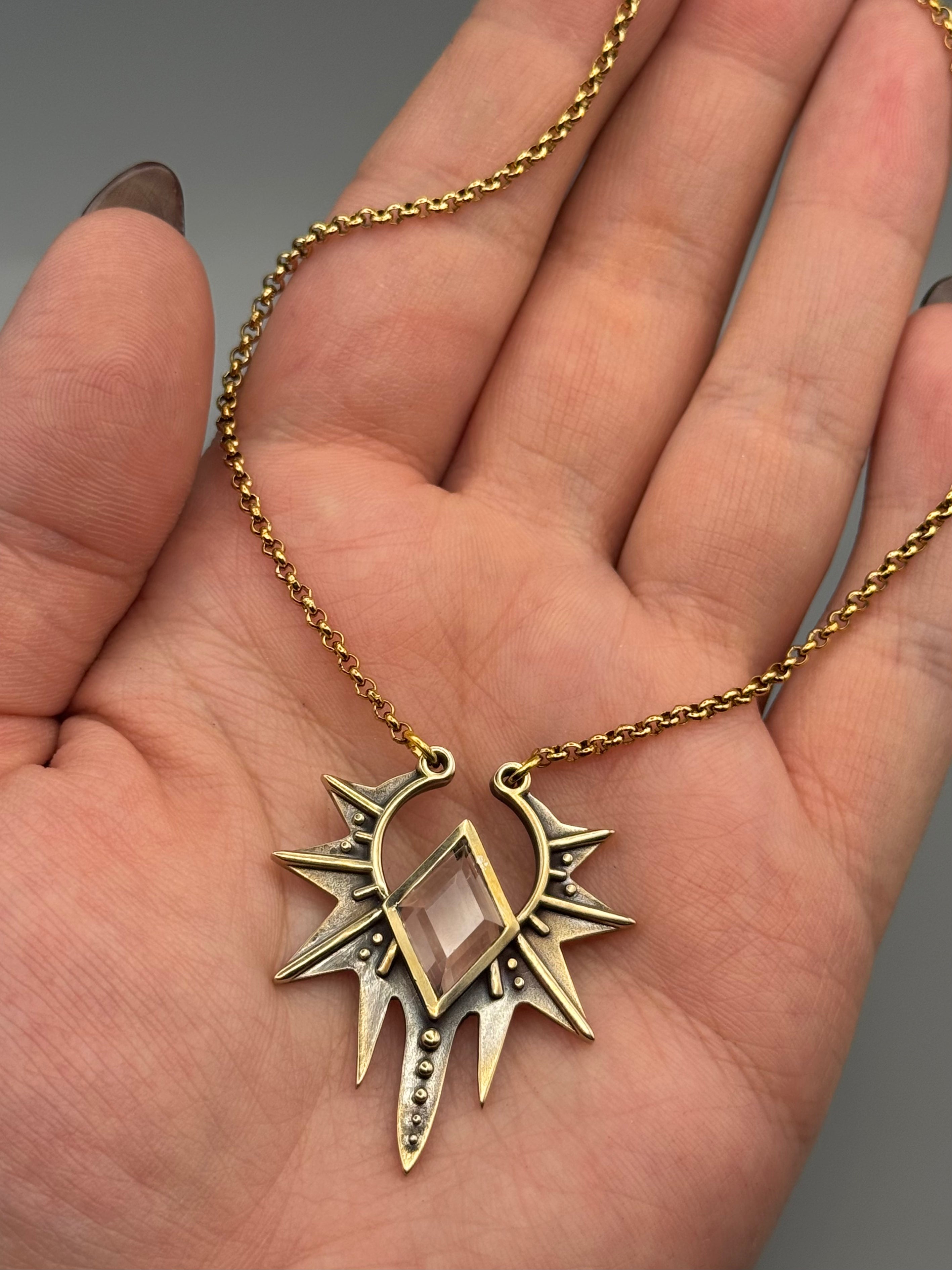 •STARLING• clear quartz + gold necklace (16" long)