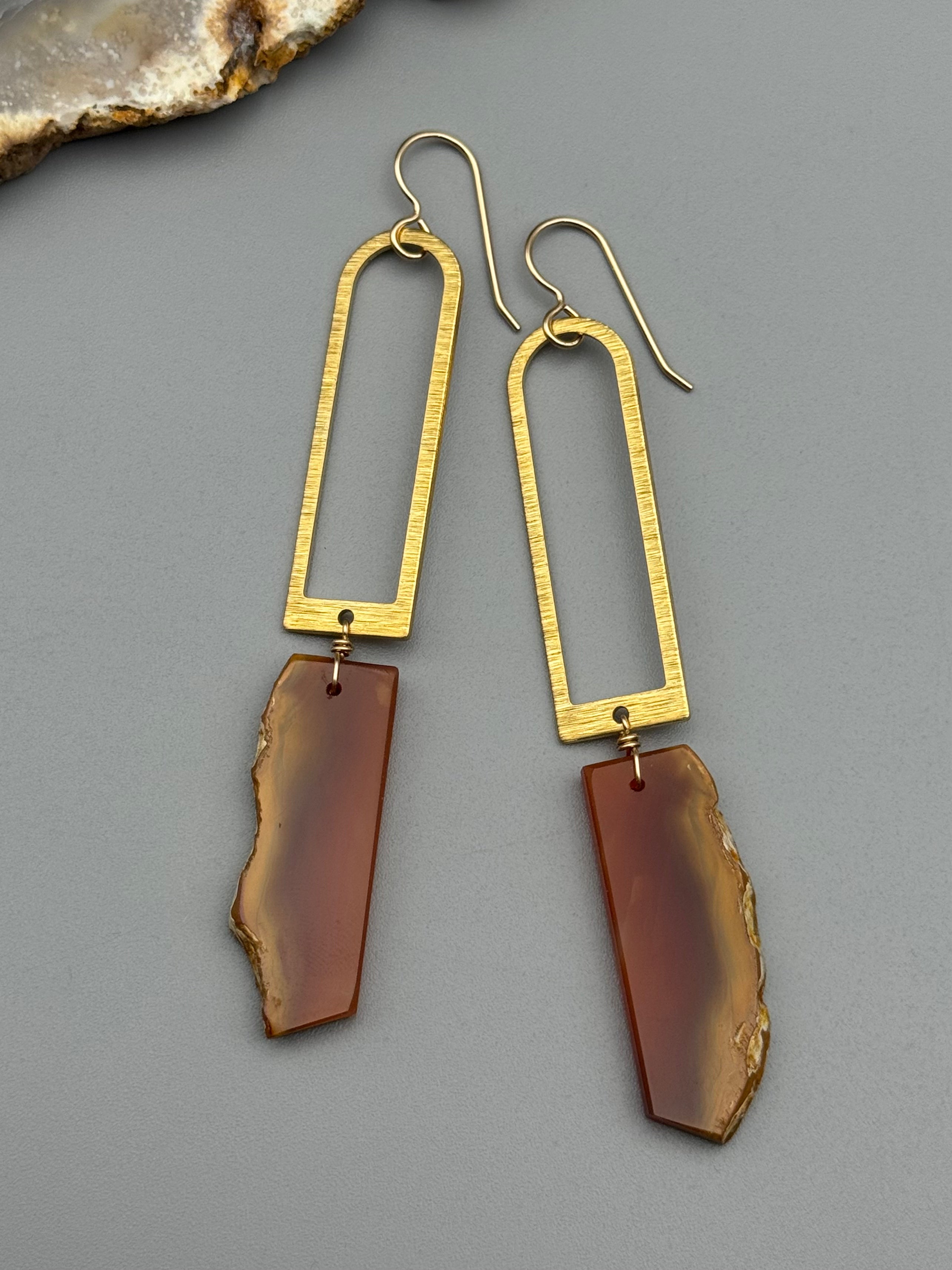 •PORTAL• carnelian + gold earrings