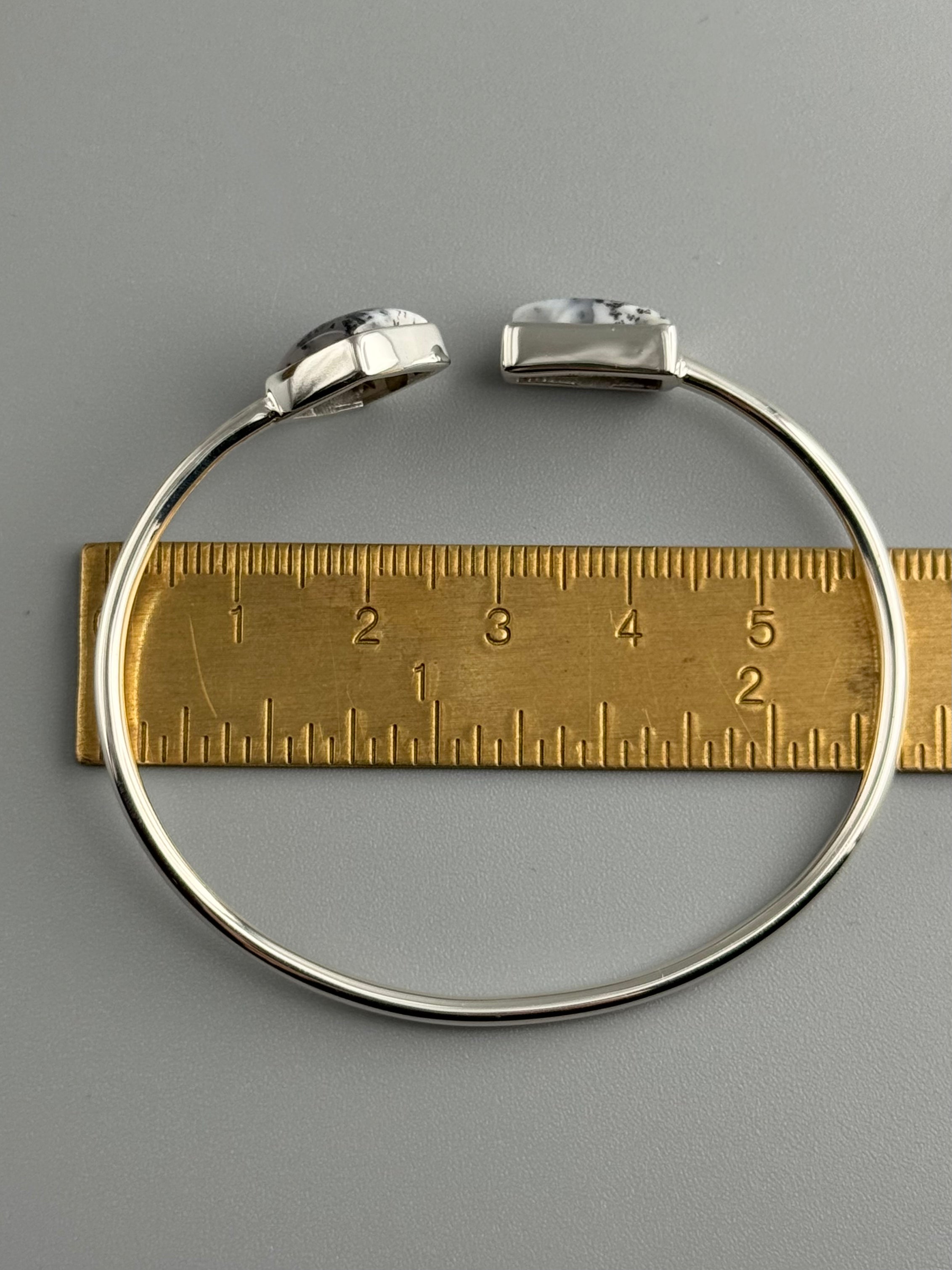 •PORTAL + DIAMOND• dendritic opal + silver twist-on cuff bracelet