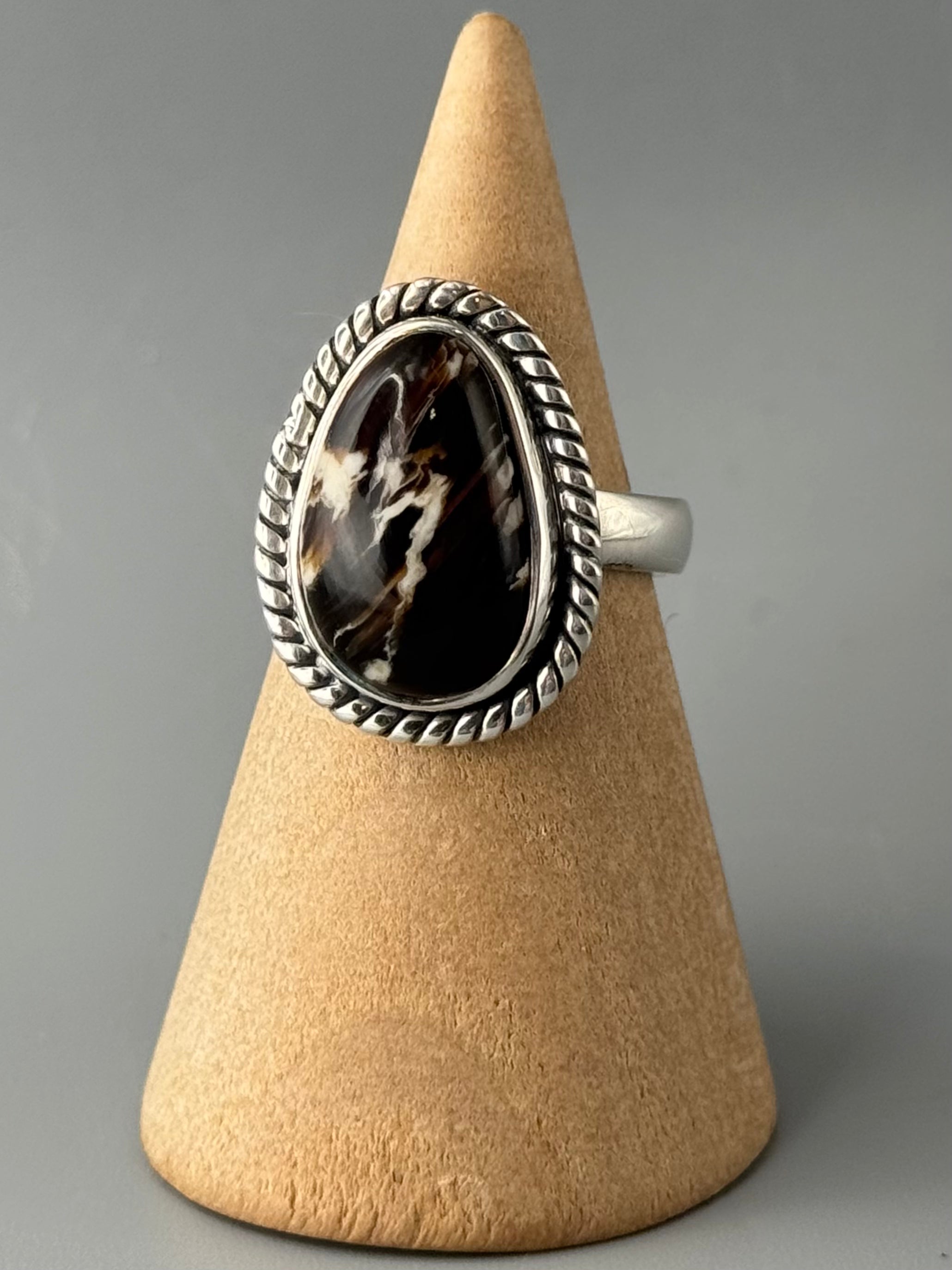 •PEANUT WOOD JASPER - TWINE• sterling silver ring (size 7)