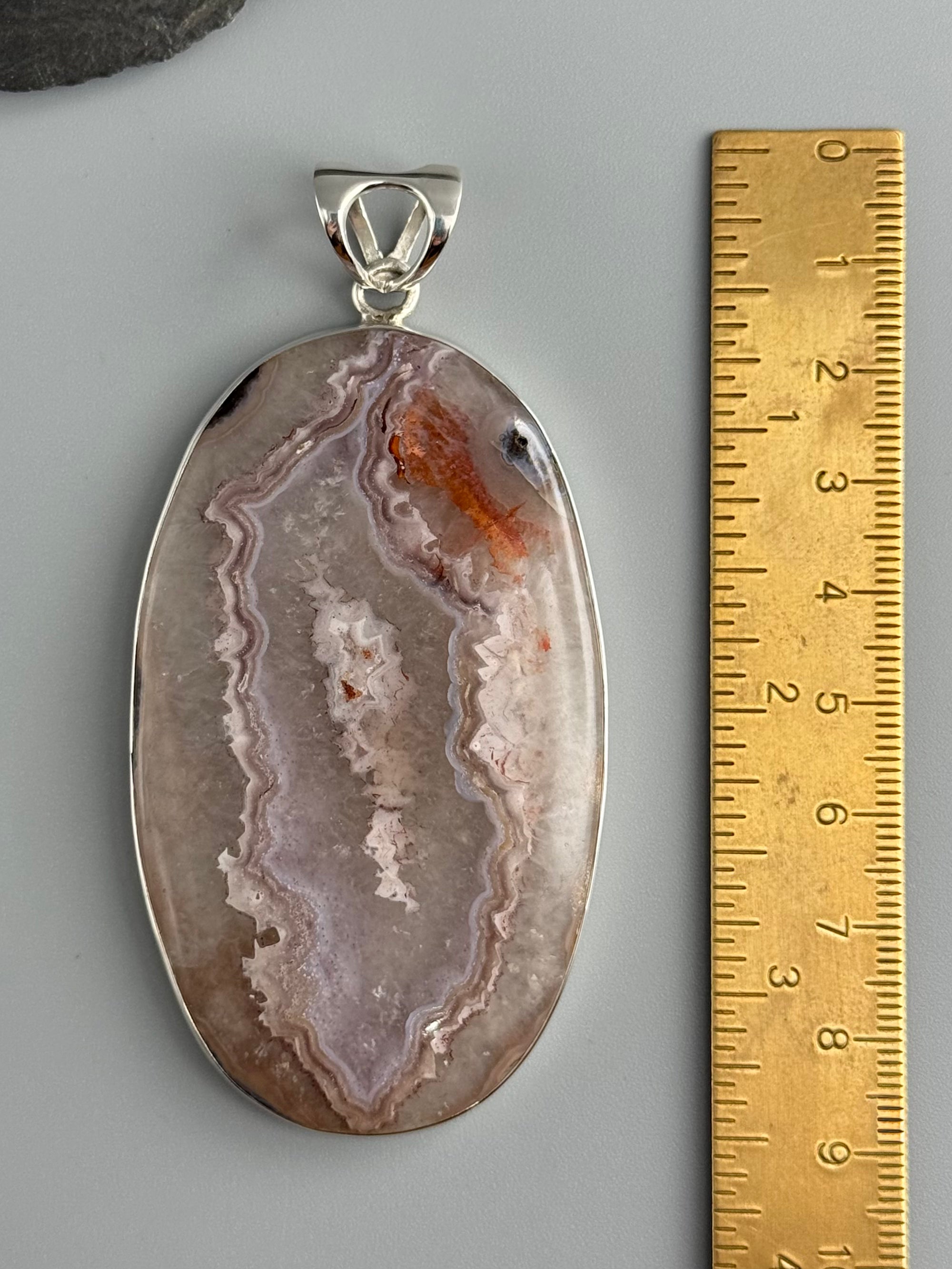 •AGUA NUEVA AGATE - LARGE OVAL• sterling silver pendant