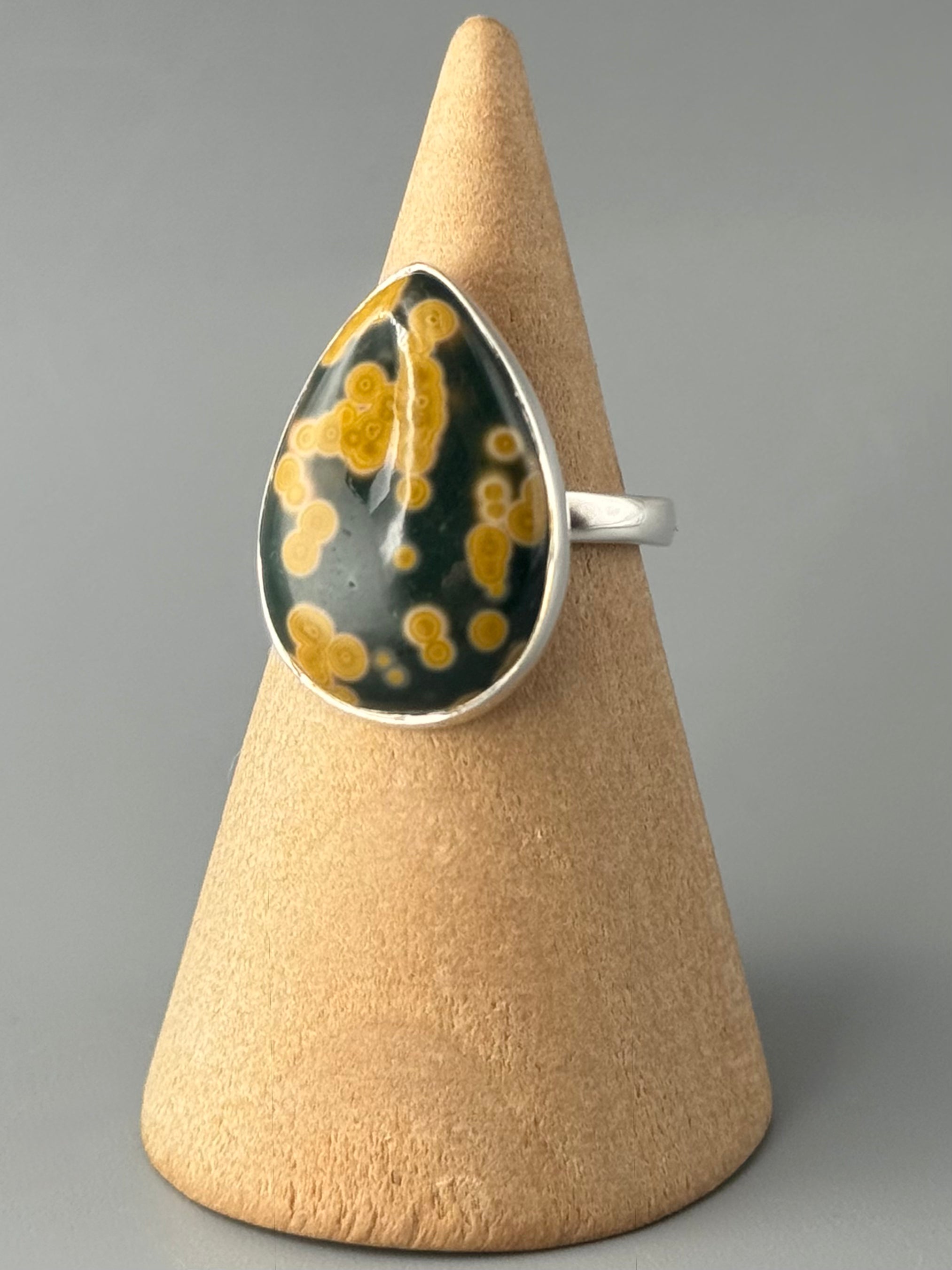 •OCEAN JASPER - LIL' TEAR• sterling silver ring (size 6)
