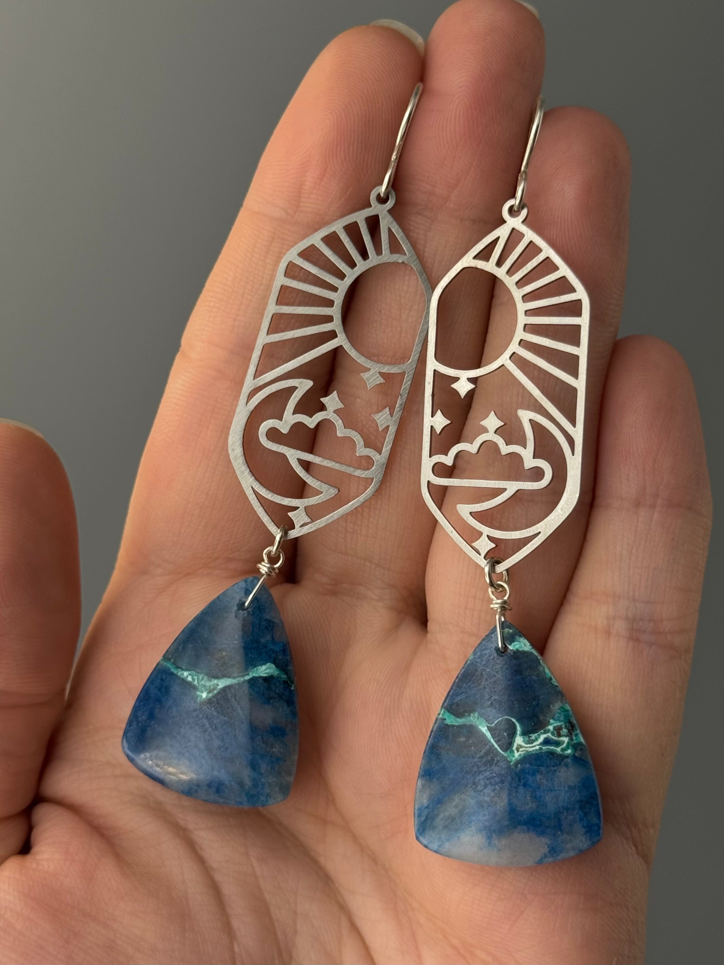 •CELESTIAL NAVIGATION• azurite + silver earrings