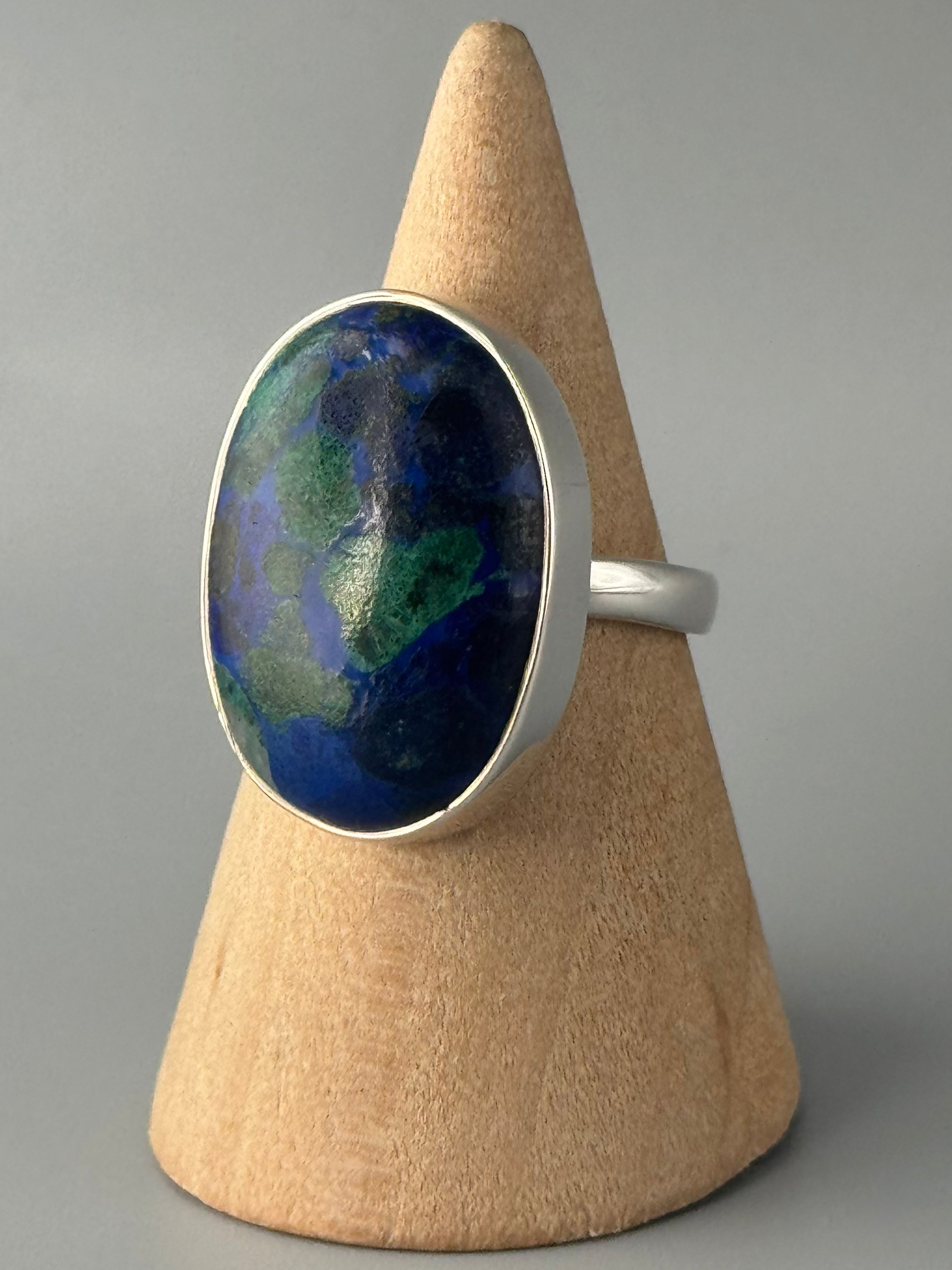 •AZURITE MALACHITE - OVAL• sterling silver ring (size 8)
