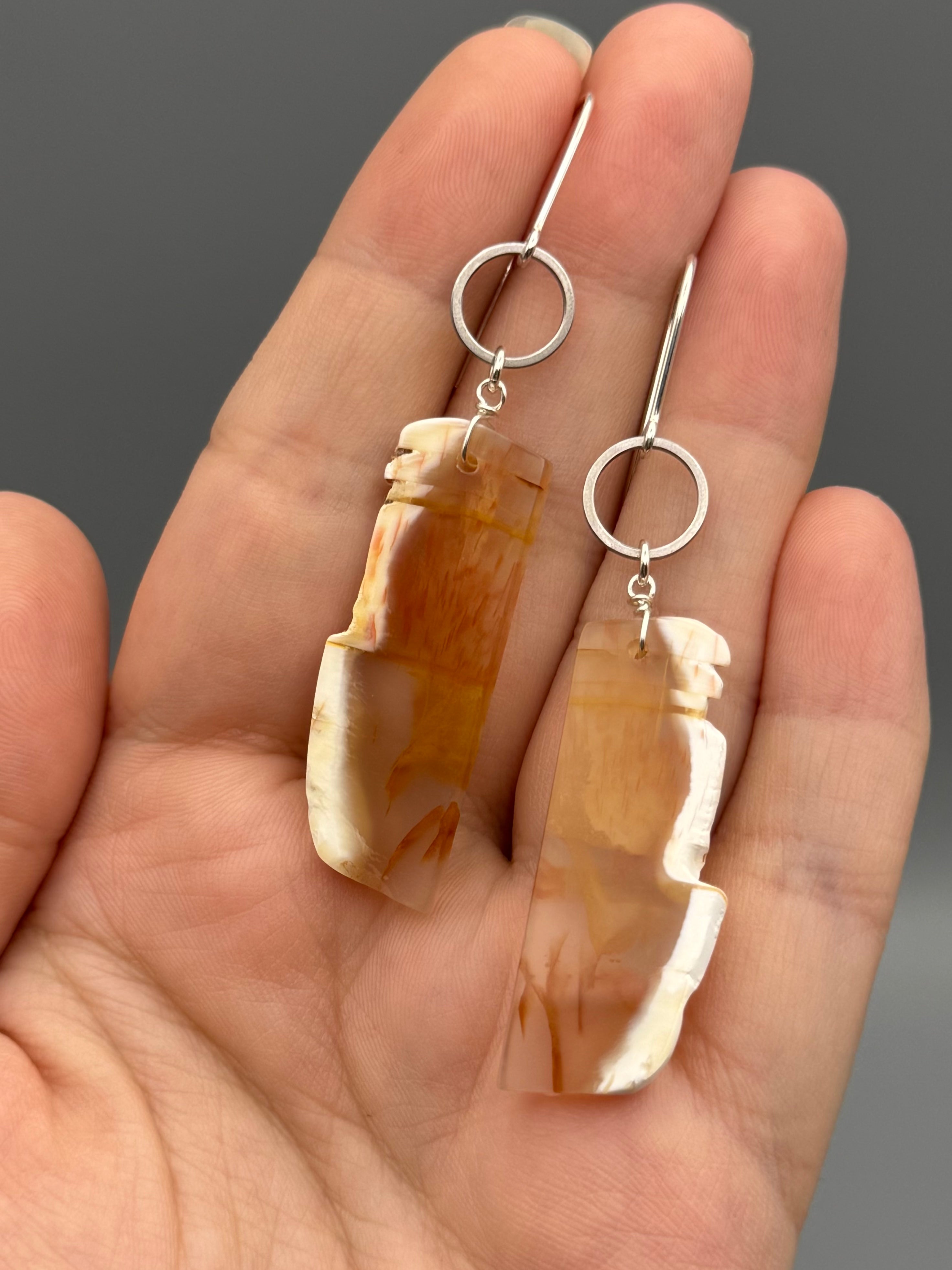 •LUNA• carnelian + silver earrings