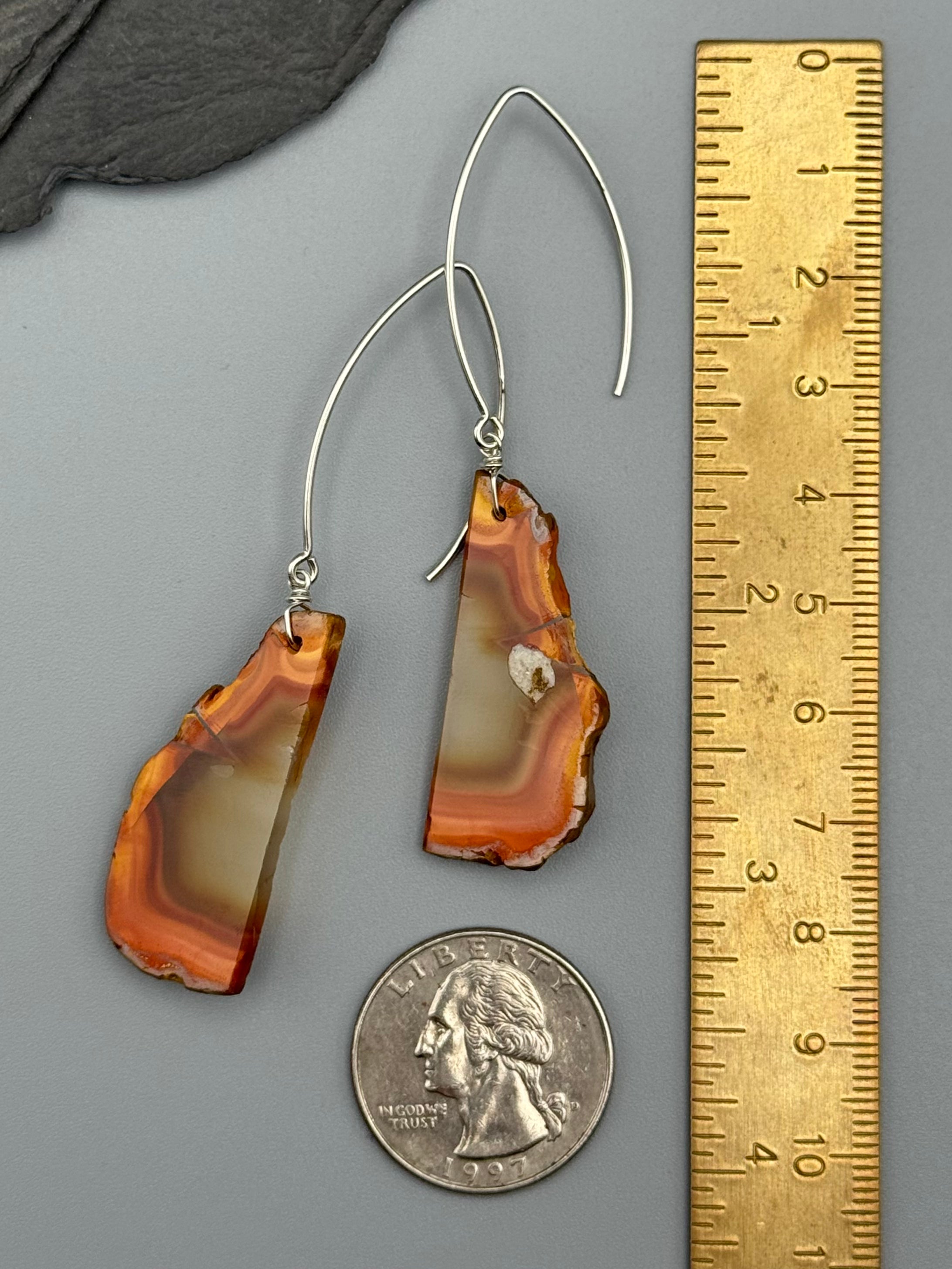 •STRAY• carnelian + silver earrings