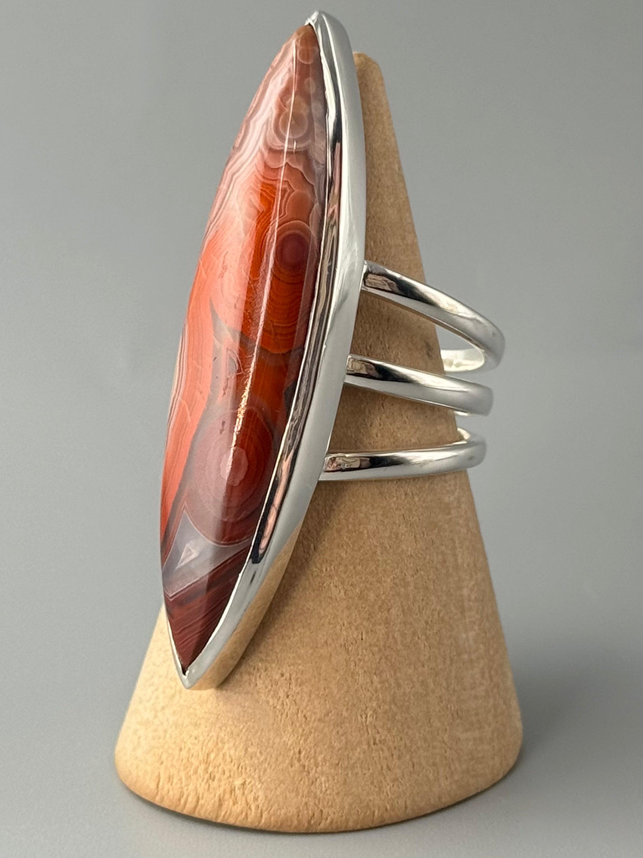 •CRAZY LACE AGATE - DEEP MARQUISE• sterling silver ring (various sizes)