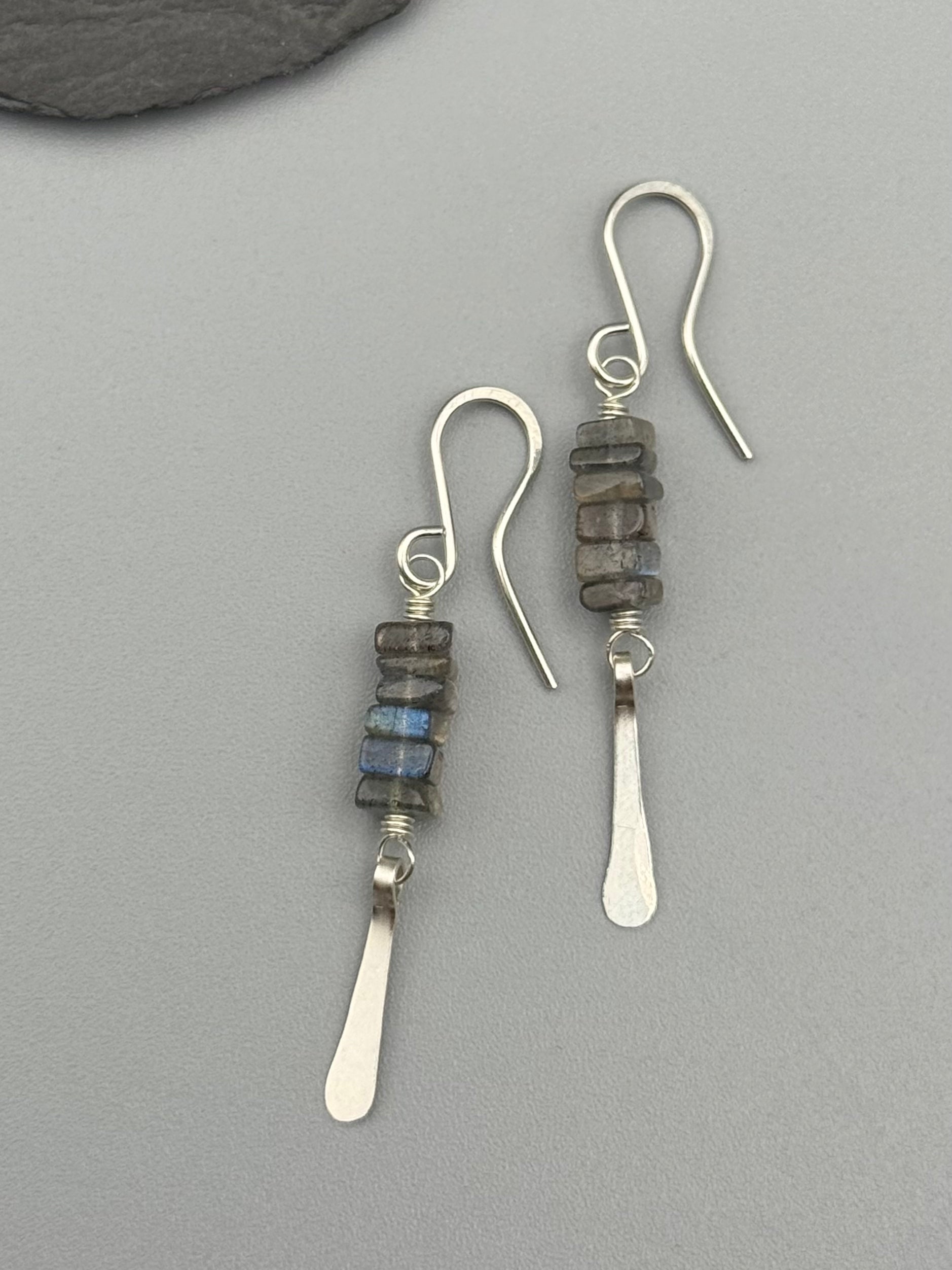 •STACK• labradorite + silver dangle earrings