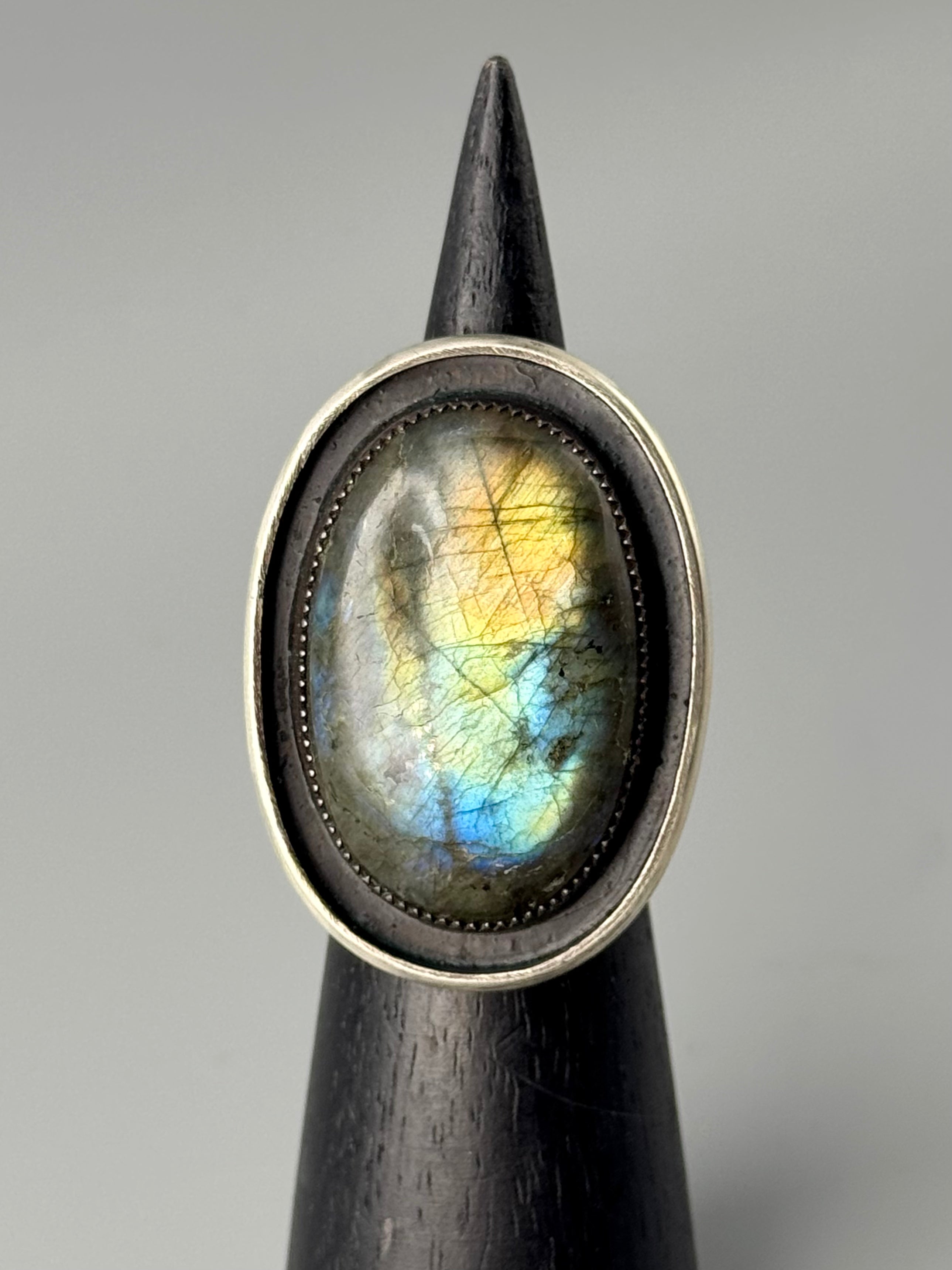 •CENOTE• labradorite + silver ring (size 8.75)