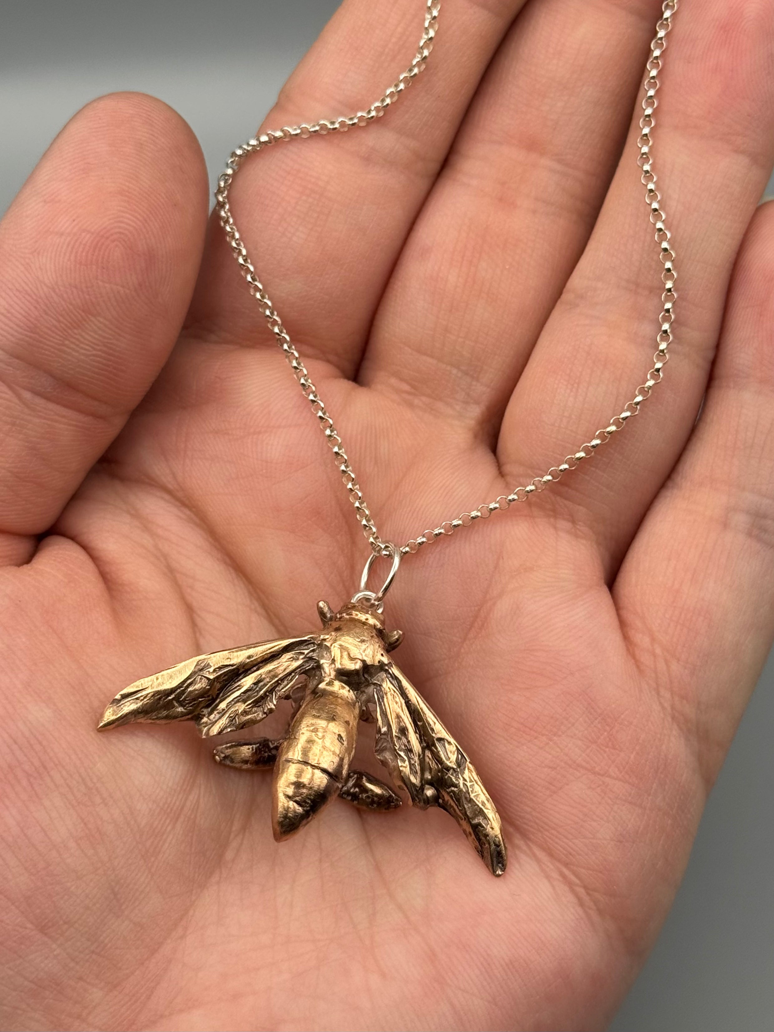 •CICADA KILLER• bronze cast necklace (various lengths)