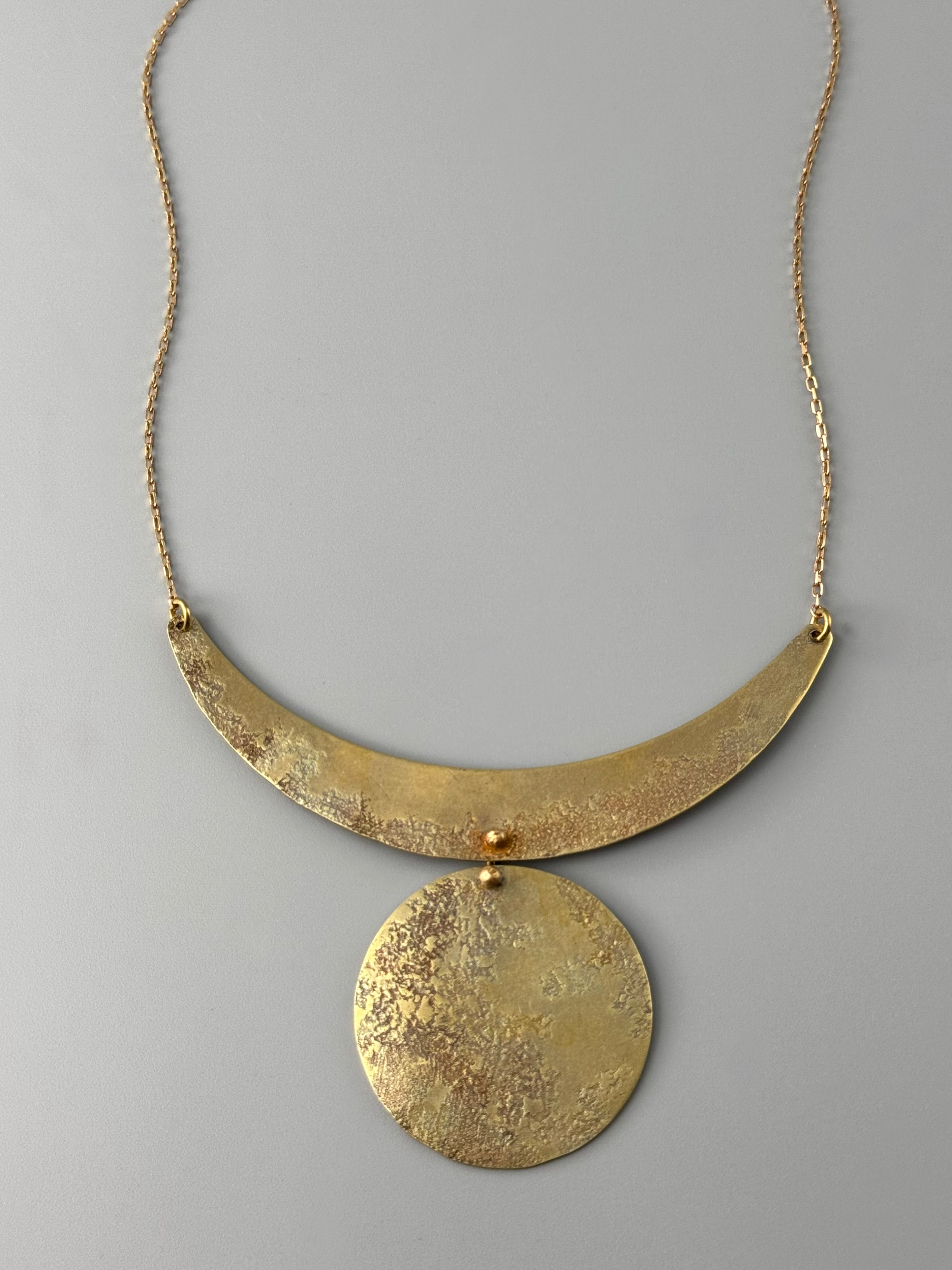 •CHARON• brass necklace (20" long + 2" drop)