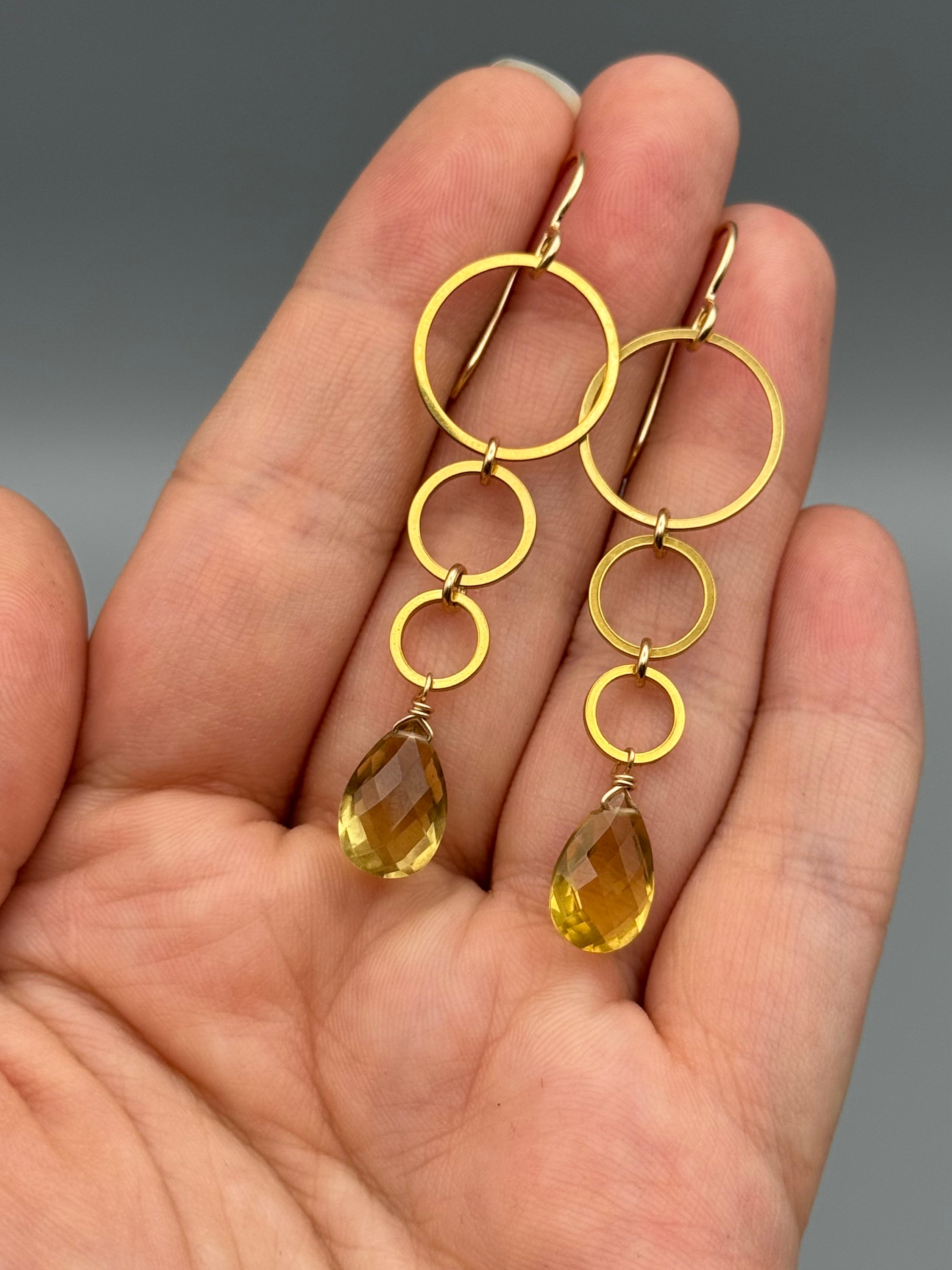 •6 OF CUPS• citrine + gold earrings