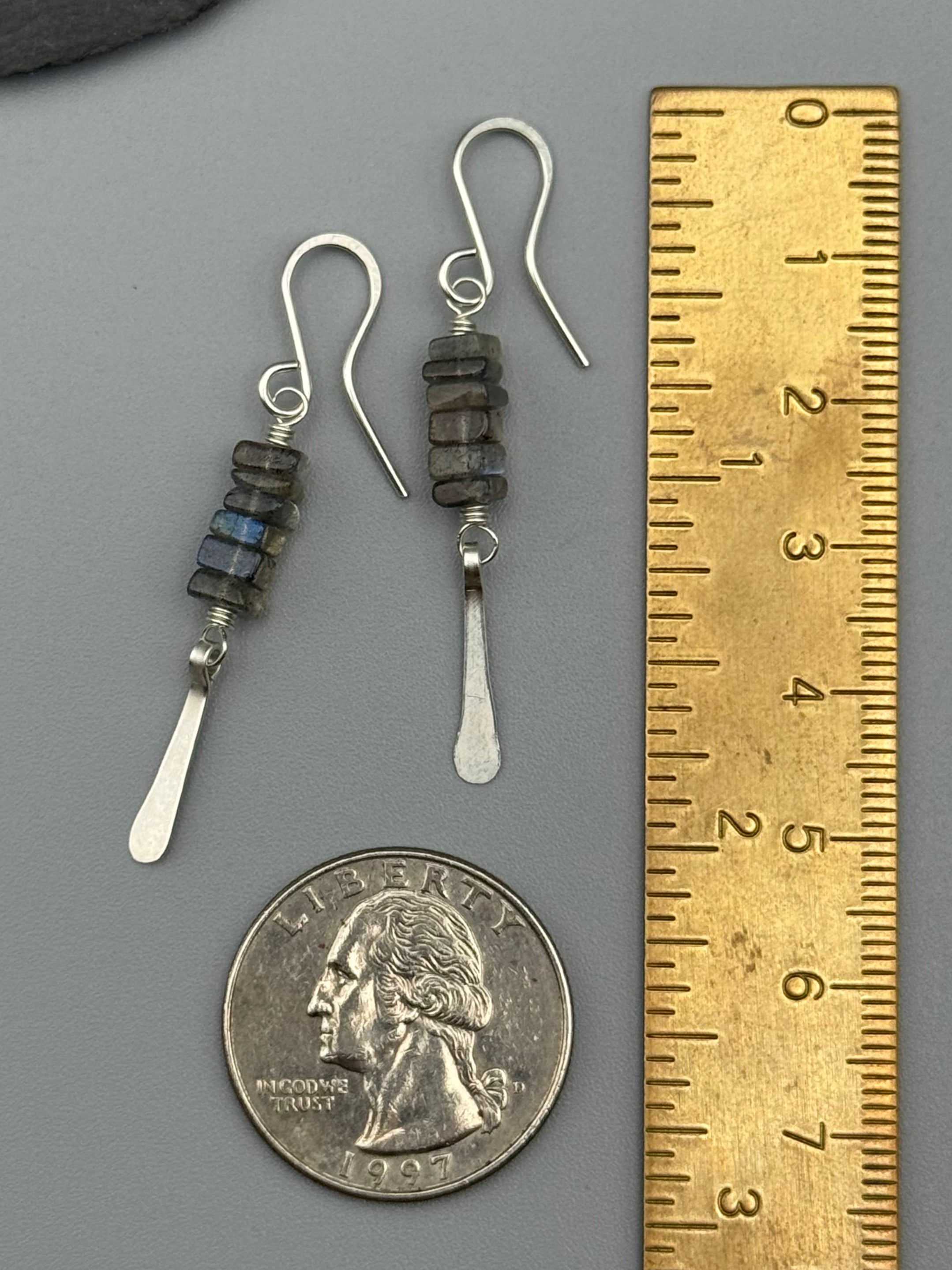 •STACK• labradorite + silver dangle earrings
