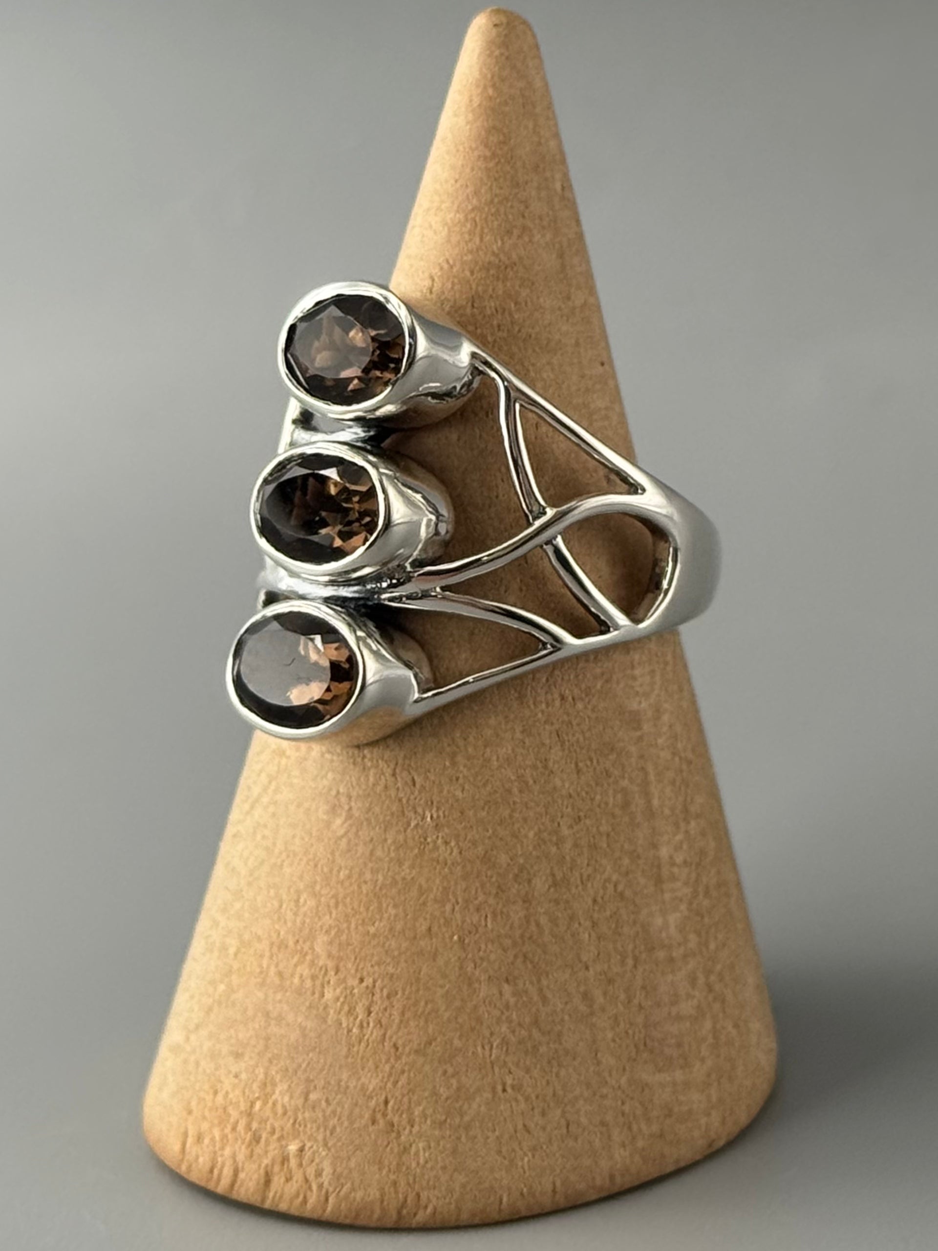 •SMOKY QUARTZ - TENDRILS• sterling silver ring (various sizes)