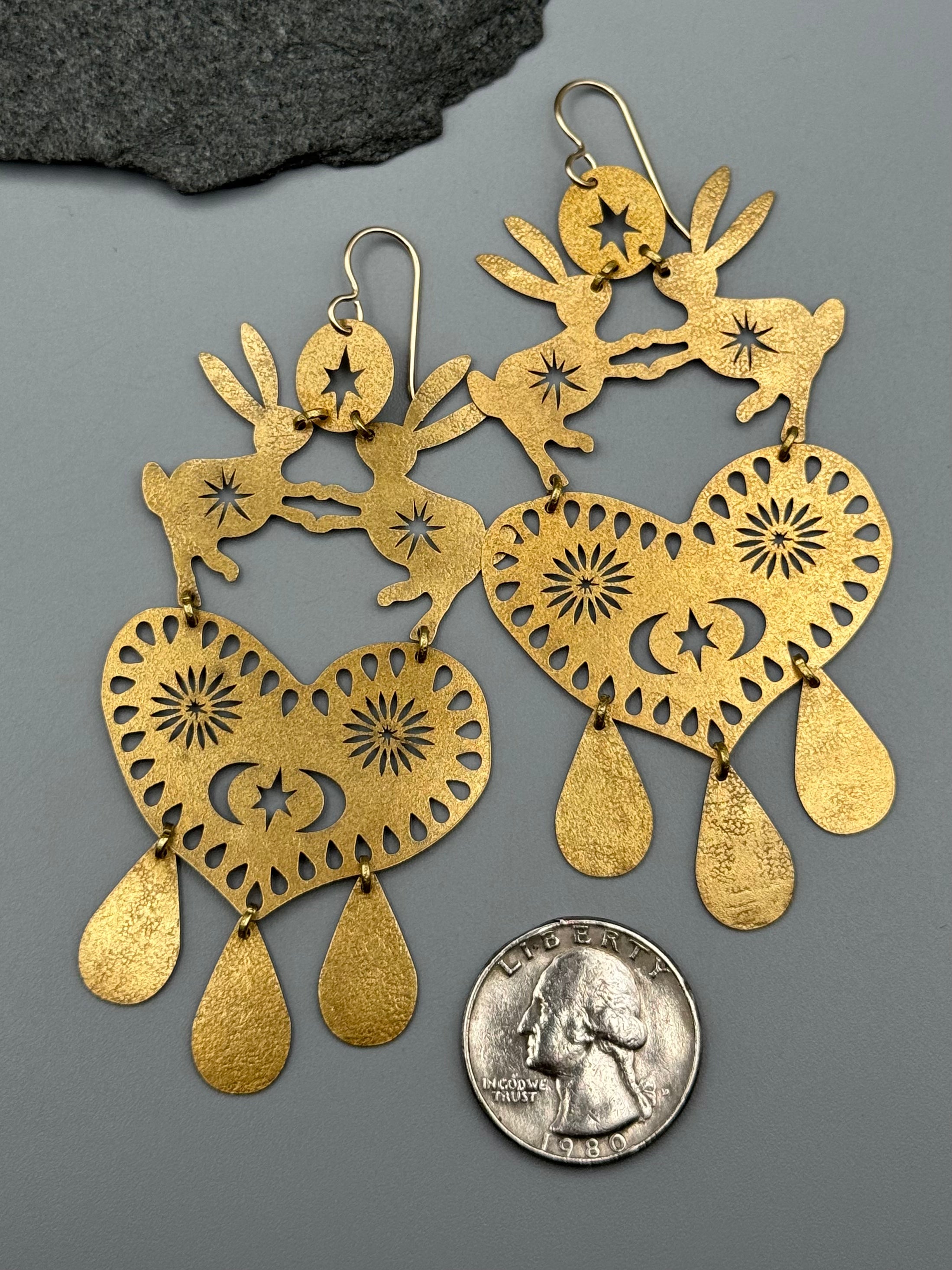 •DANCE OF LOVE• gold dangle earrings