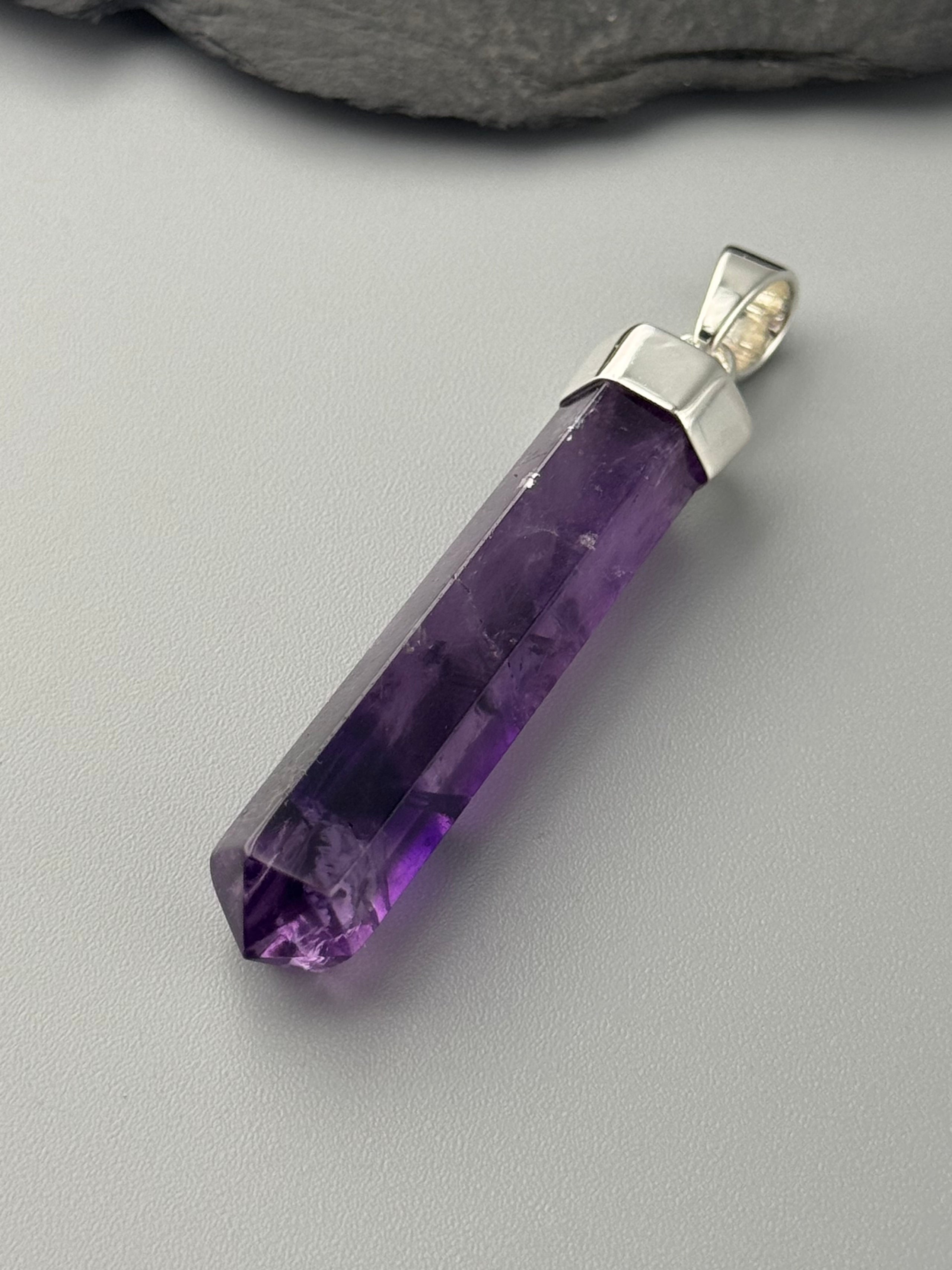 •AMETHYST POINT• sterling silver pendant