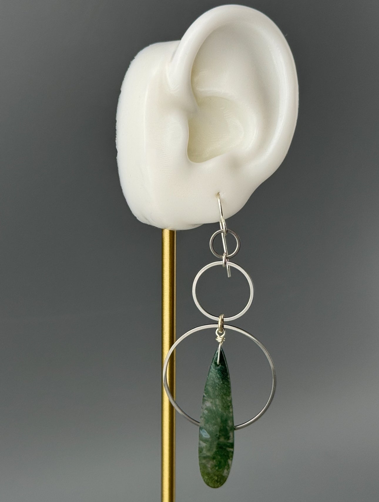 •EQUA-ORBIT• moss agate + silver earrings