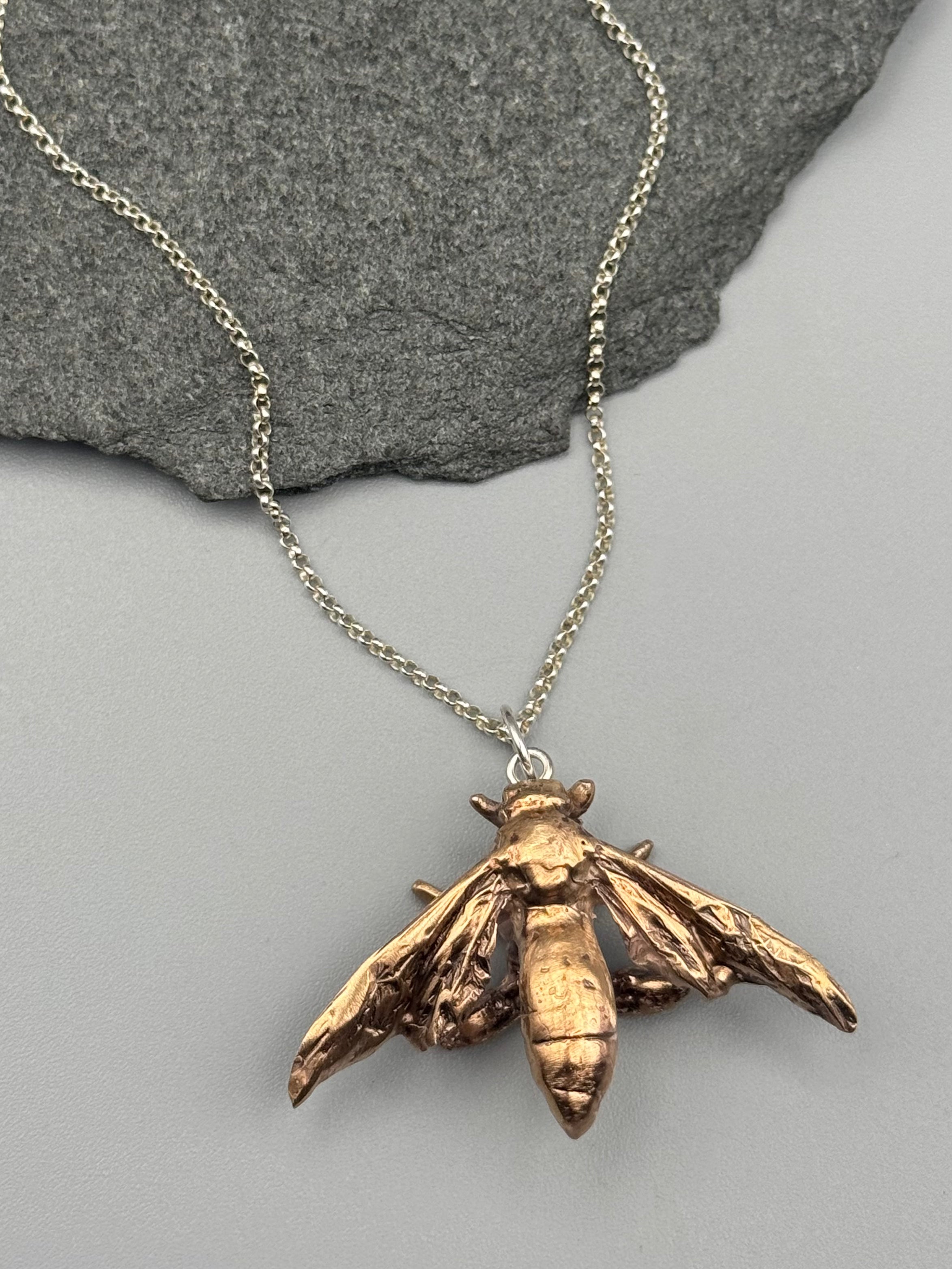 •CICADA KILLER• bronze cast necklace (various lengths)