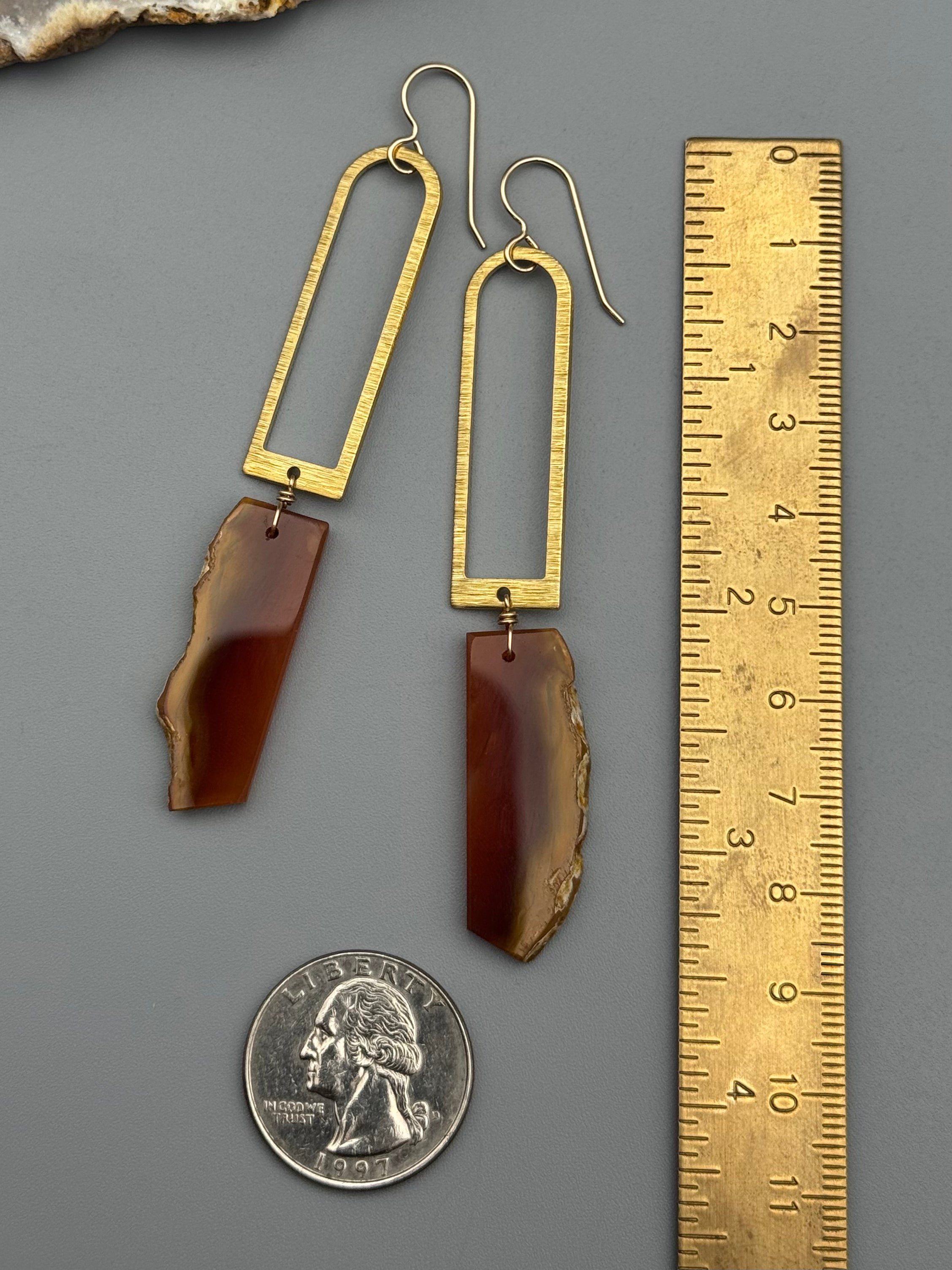 •PORTAL• carnelian + gold earrings