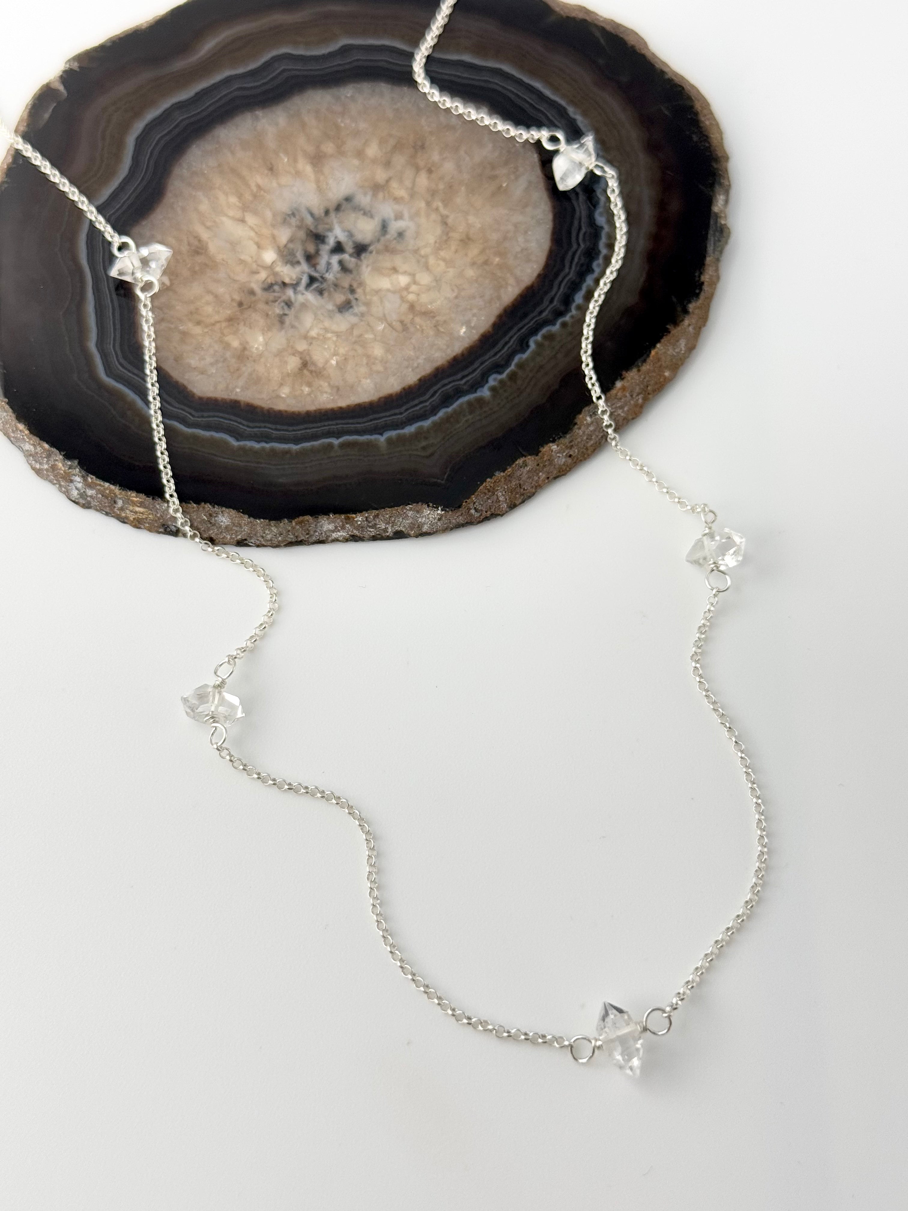 •DRAPE• herkimer diamond + silver necklace (various lengths)