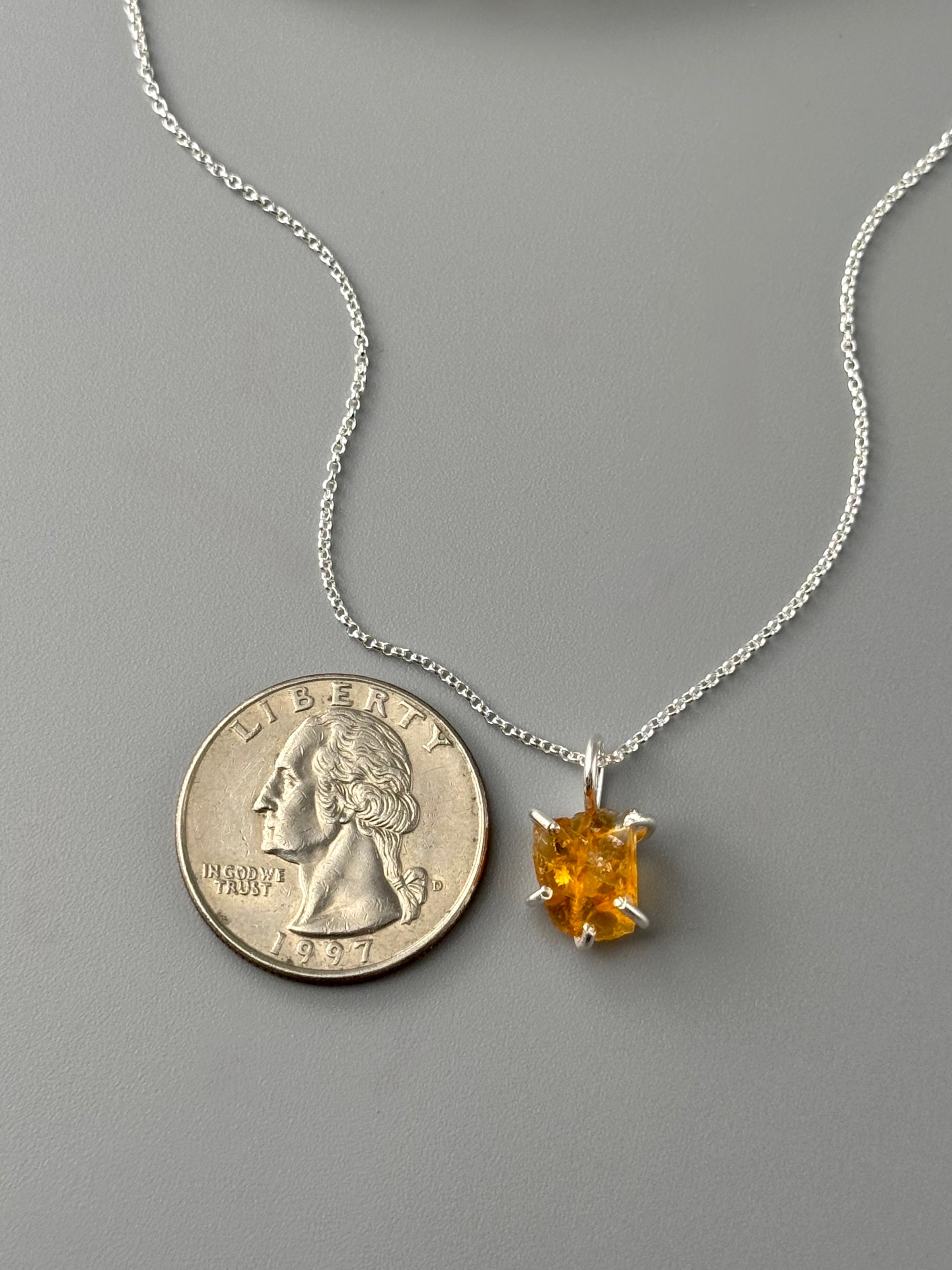 •CRADLE• citrine + silver necklace (18" long)