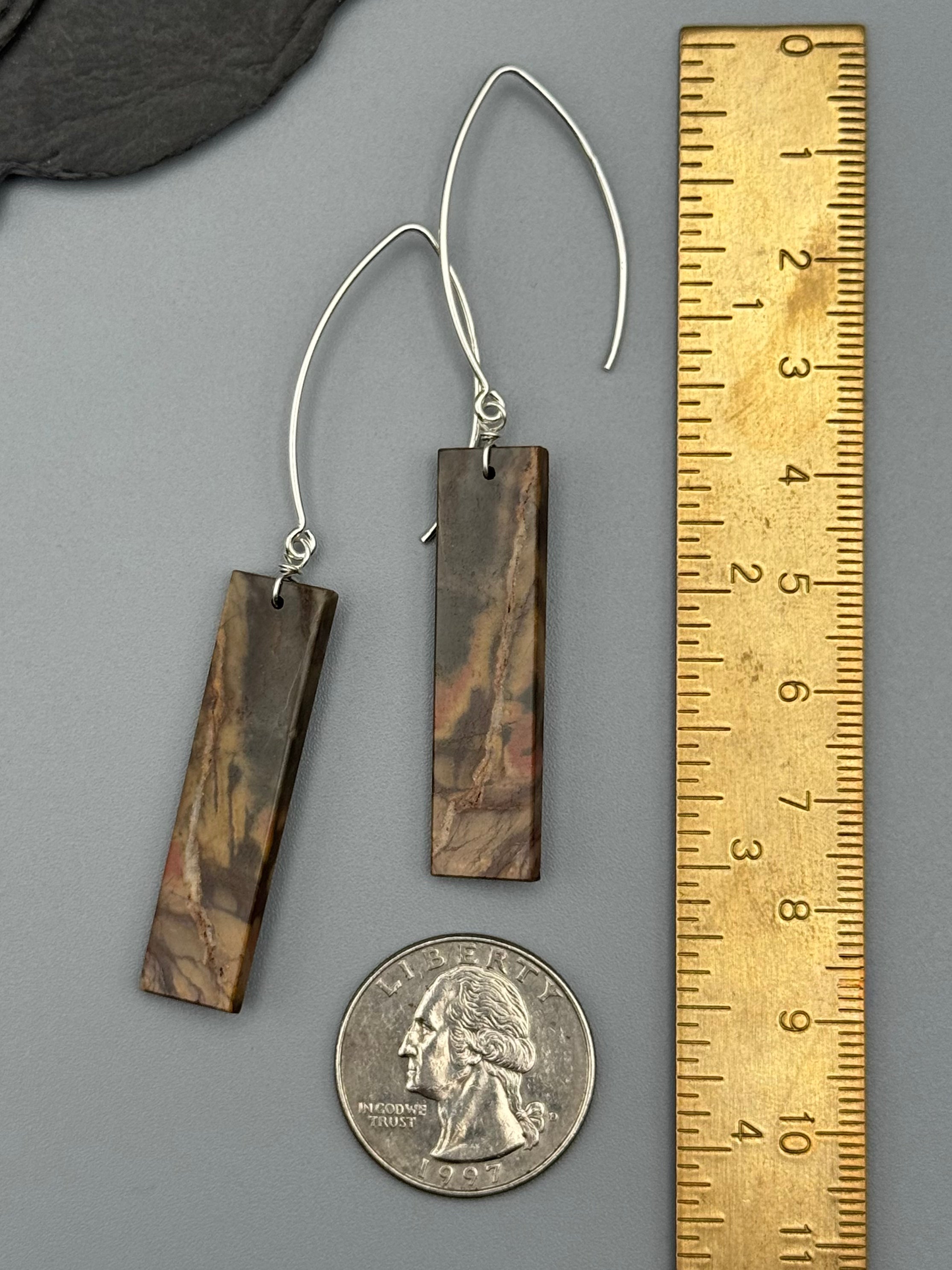 •STRAY• red creek jasper + silver earrings