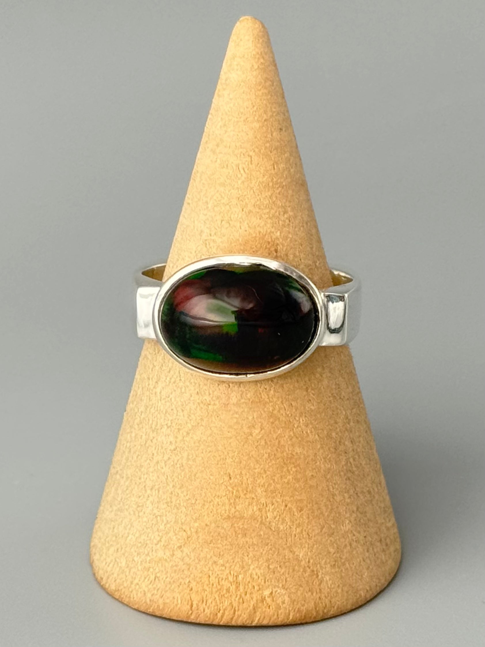 •ETHIOPIAN OPAL - MOD SIGNET• square band silver ring (size 9.25)