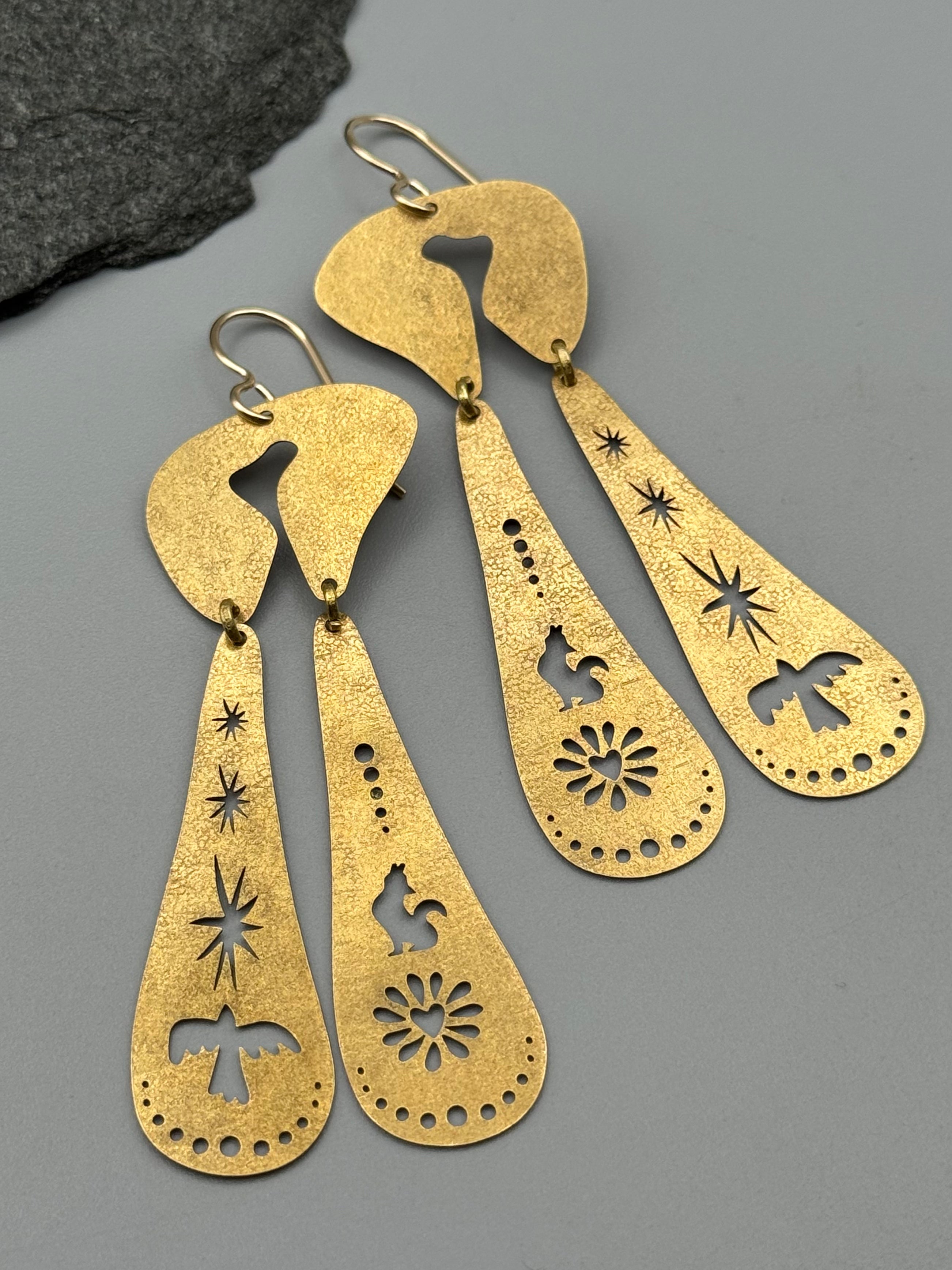 •SPIRIT GUARDIANS• gold dangle earrings