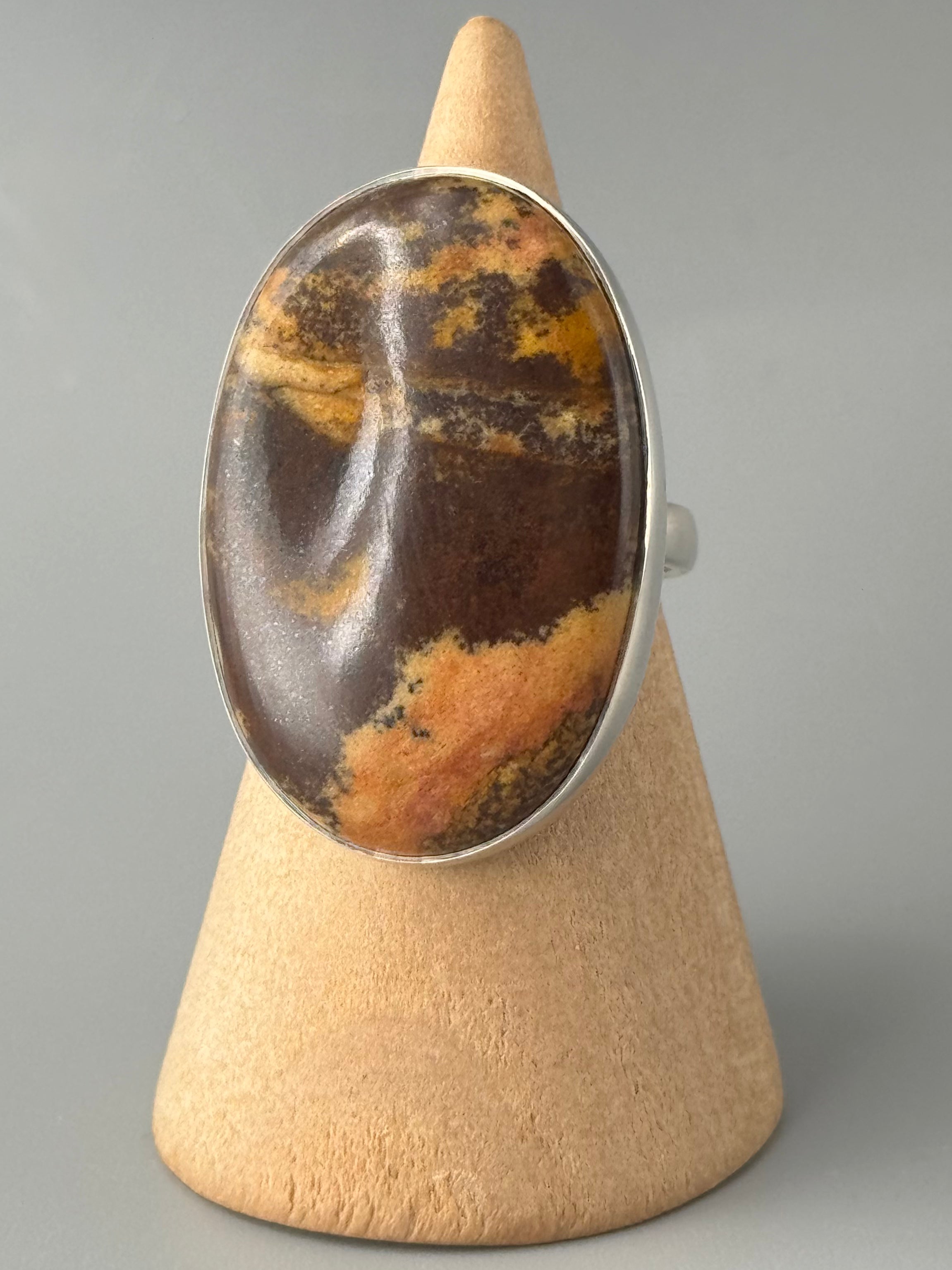 •AUSTRALIAN PICTURE JASPER - OVAL• sterling silver ring (size 7)