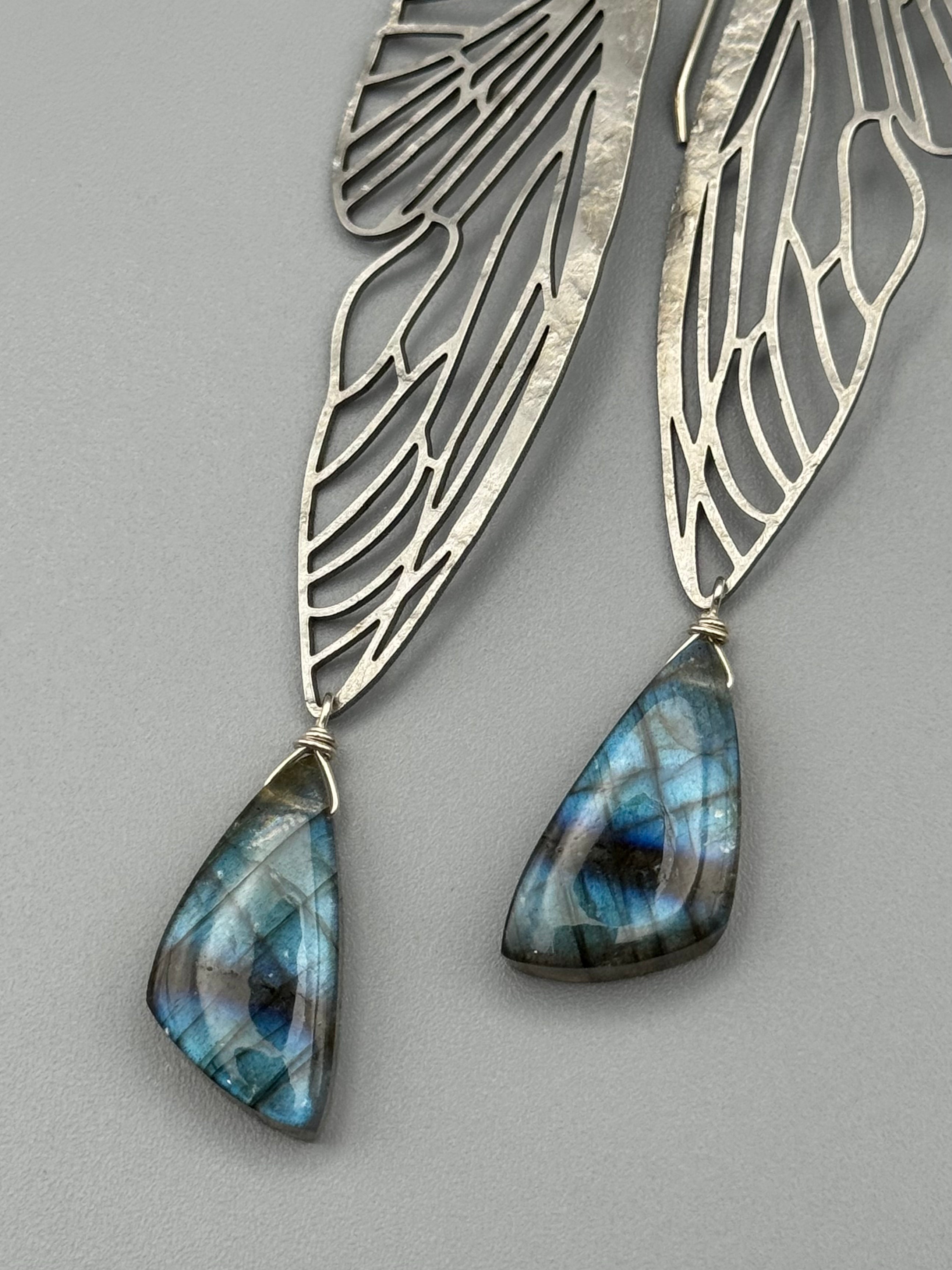 •METAMORPH• labradorite + silver earrings