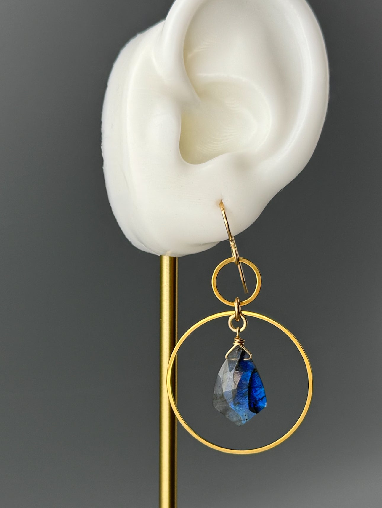 •EQUA-ORBIT• labradorite + gold earrings