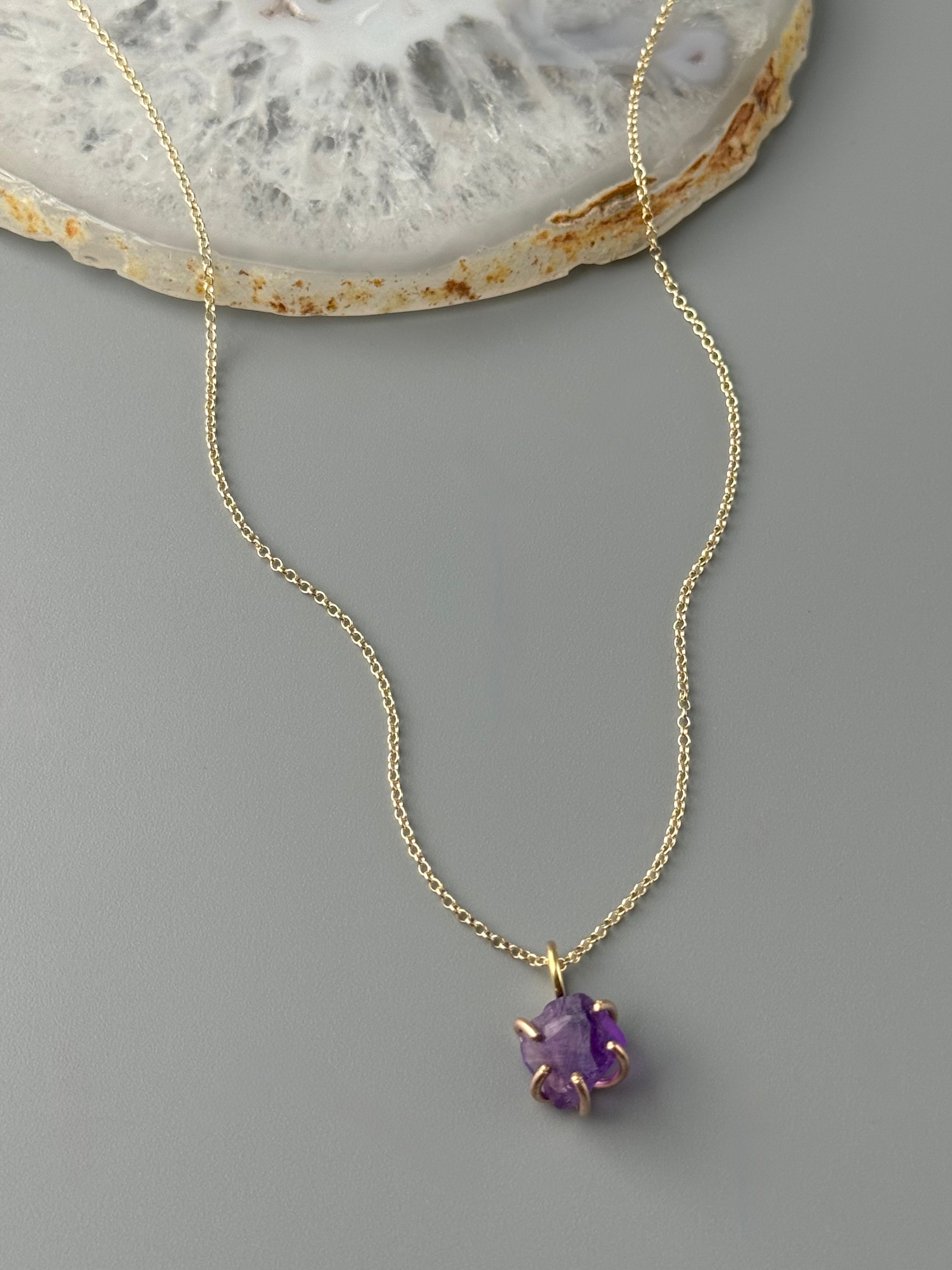 •CRADLE• amethyst + gold necklace (18" long)
