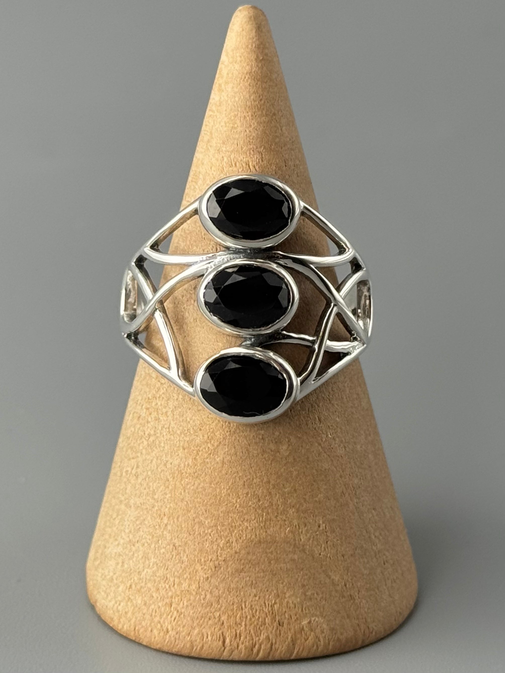•BLACK ONYX - TENDRILS• sterling silver ring (various sizes)